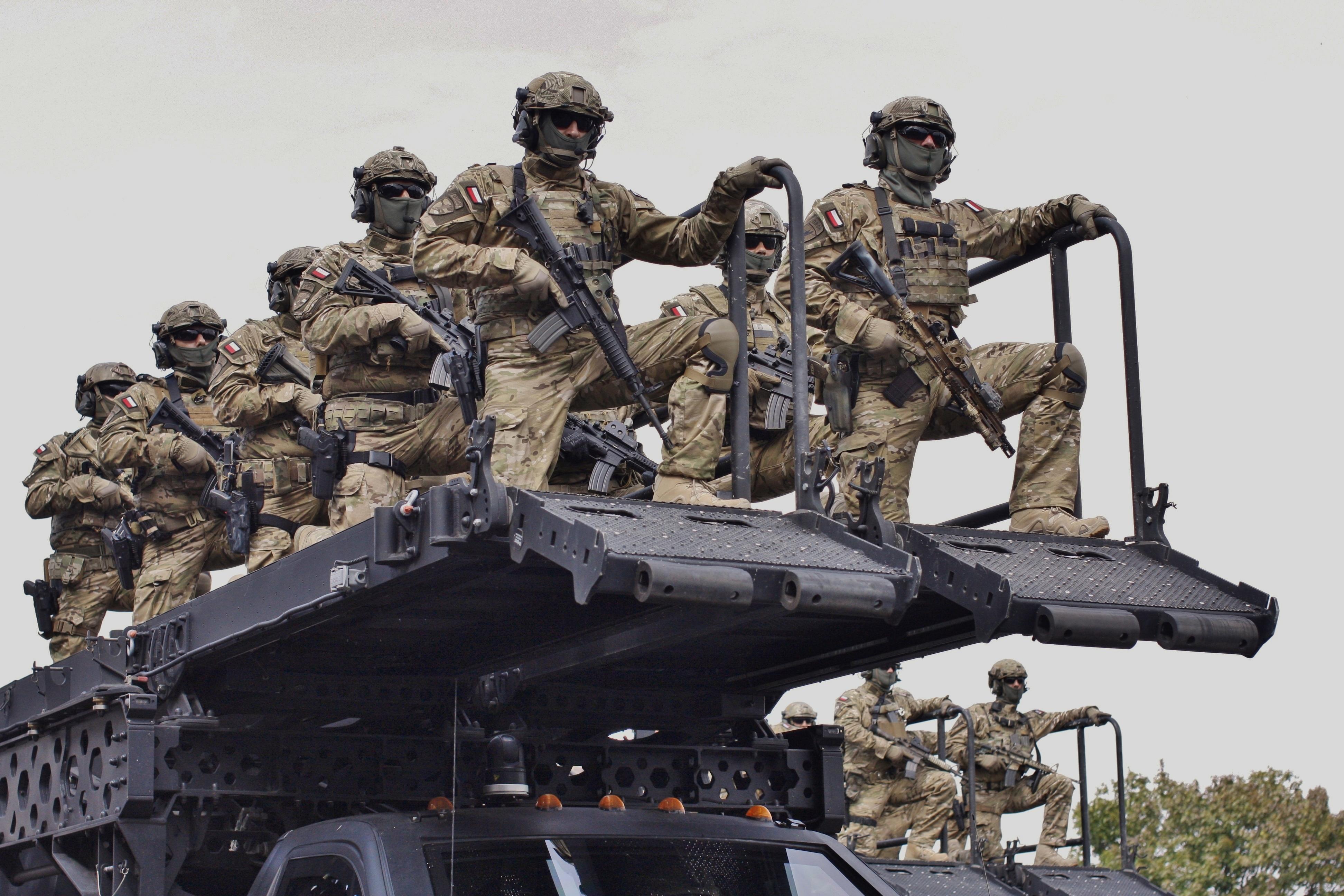 Members of the Polish Special Forces group GROM seen in 2018