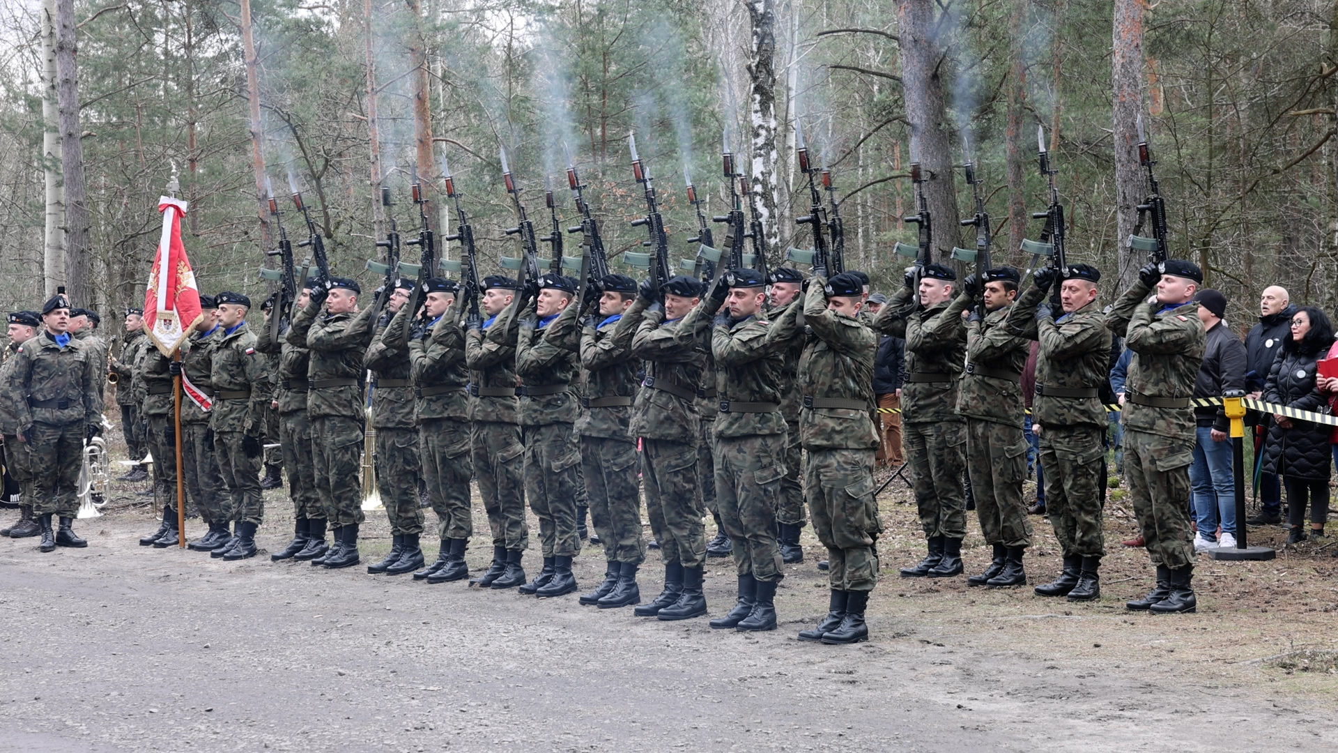 The Polish Army guard of honour fired a volley of rounds in honour of The Great Escape