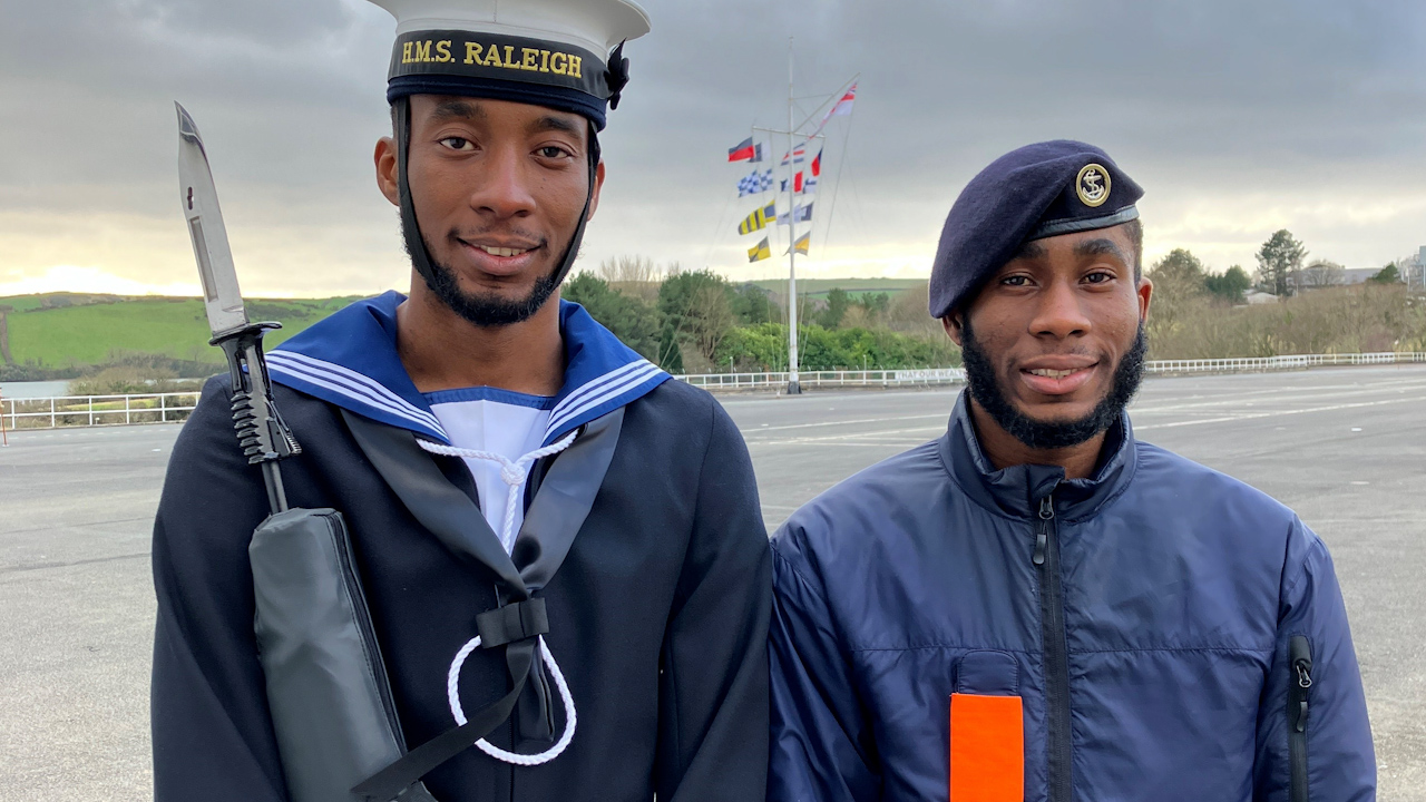 Oshane and Kurtney Pompey are brothers who joined the Royal Navy (Picture: Royal Navy).