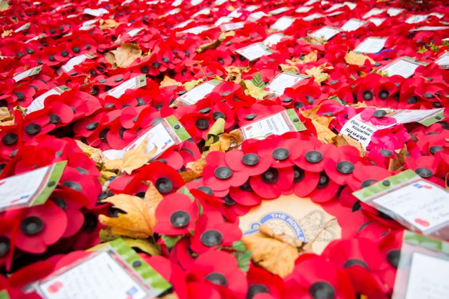 Poppies laid in Cenotaph in 2015 (Picture: MOD).