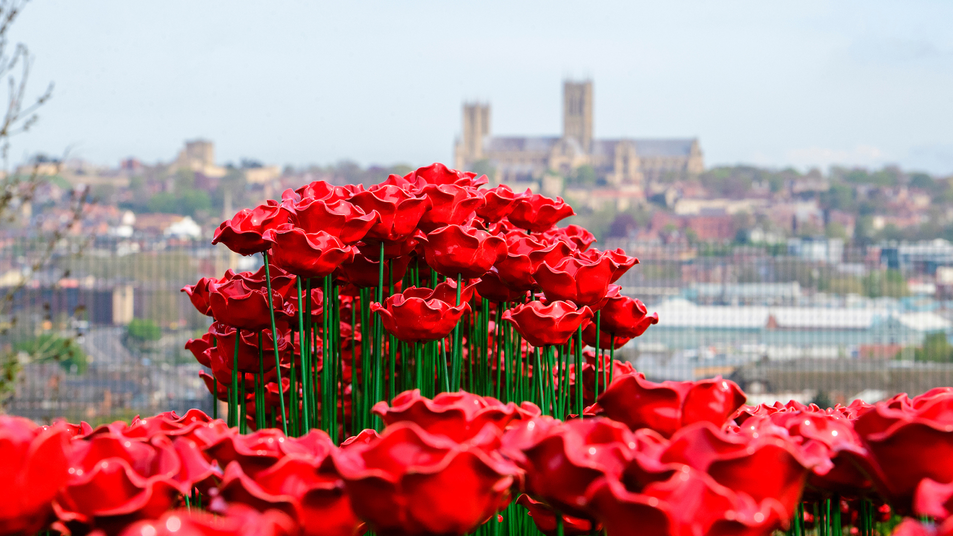 Lincoln cathedral provides a suitable backdrop to the installation
