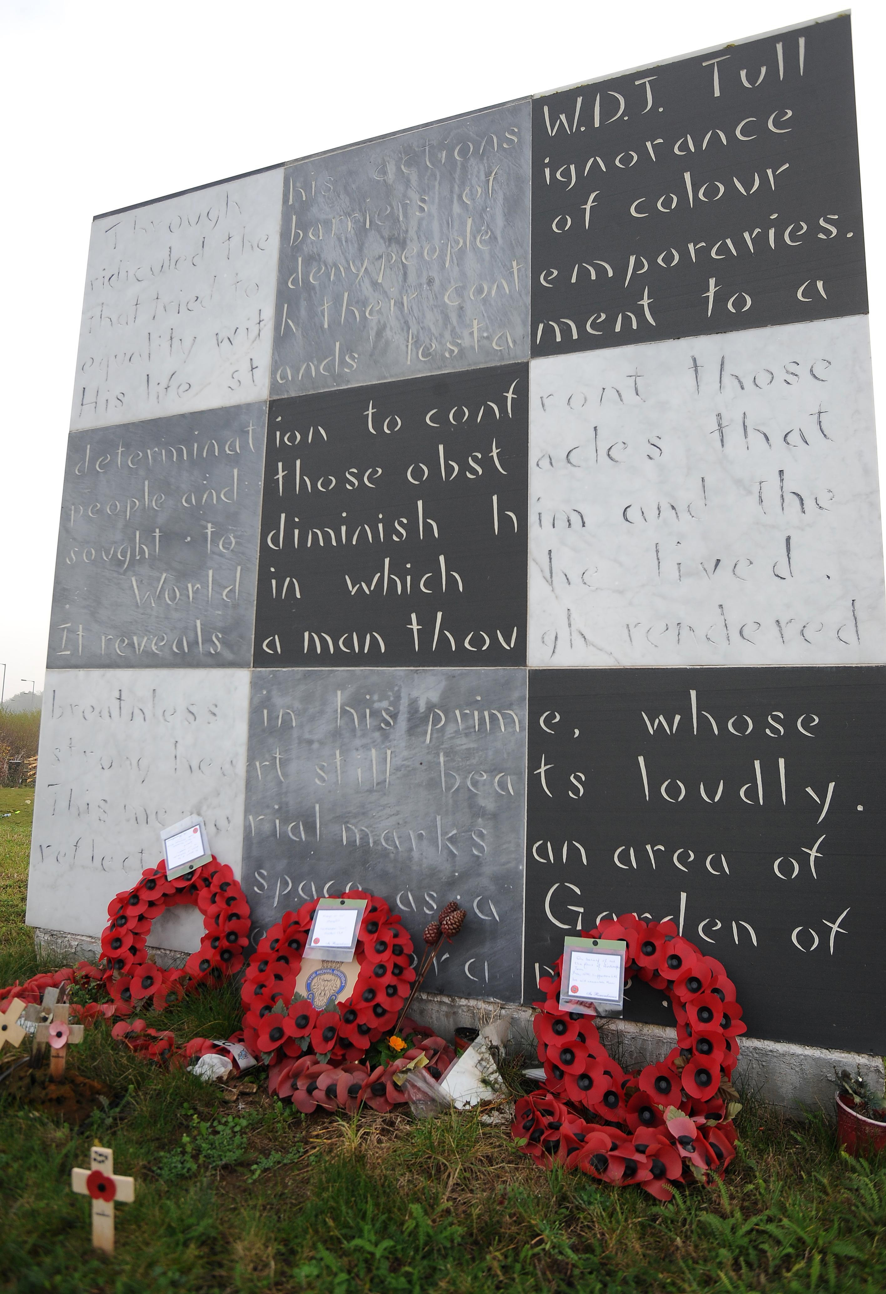 Northampton Town went on to build a memorial to Walter Tull outside their Sixfields Stadium (Picture: PA).