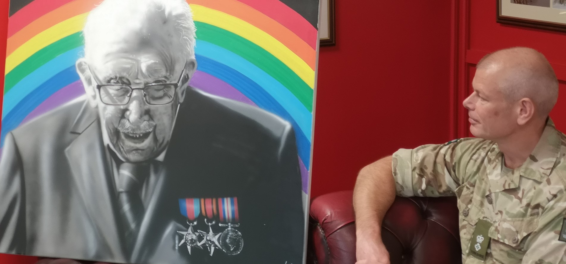Portrait of Captain Tom to hang at Army Foundation College in Harrogate 