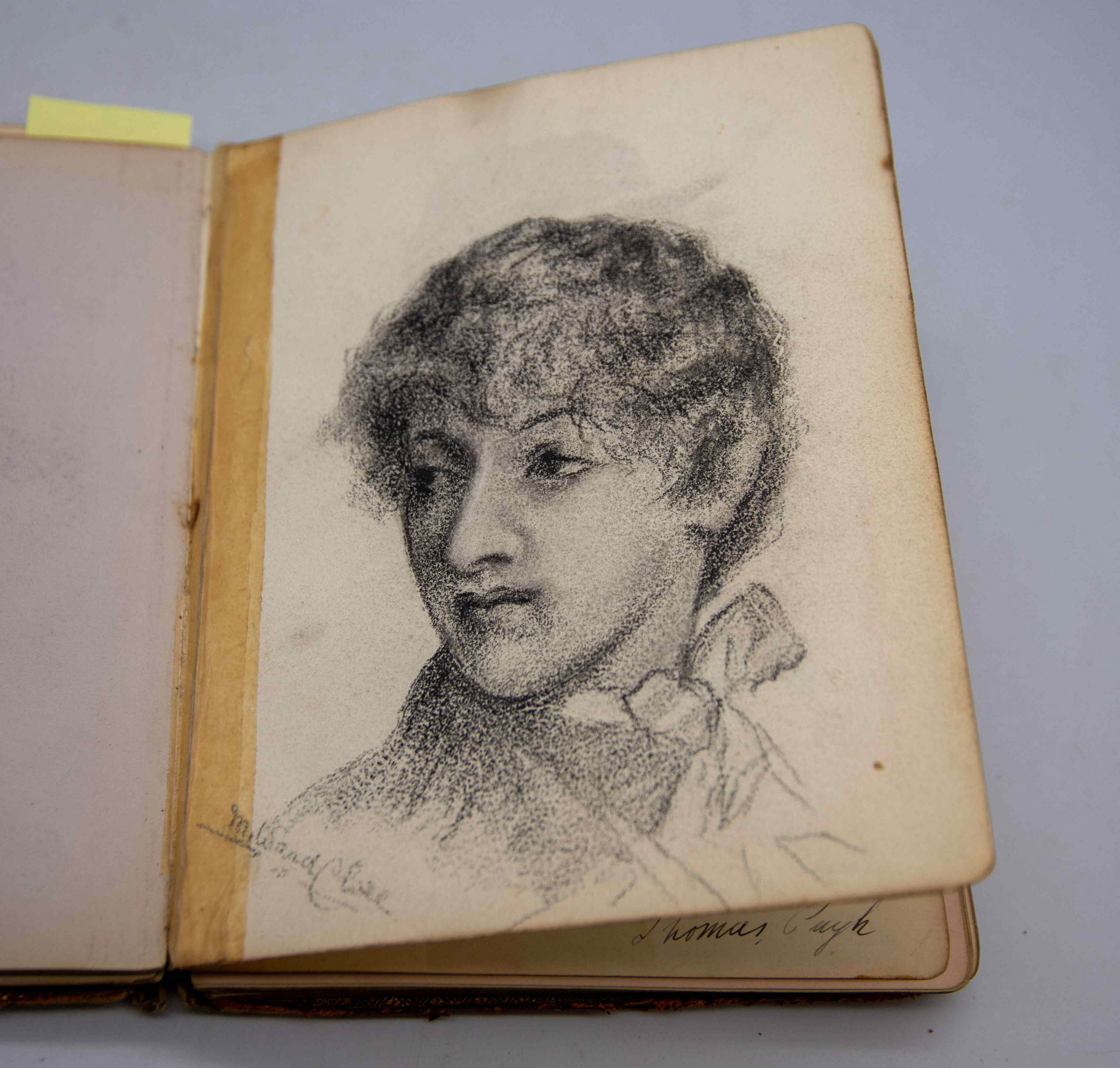 Possibly a sketch of Derby nurse Maude Lineham in her WW1 album- Credit Hansons Auctioneers