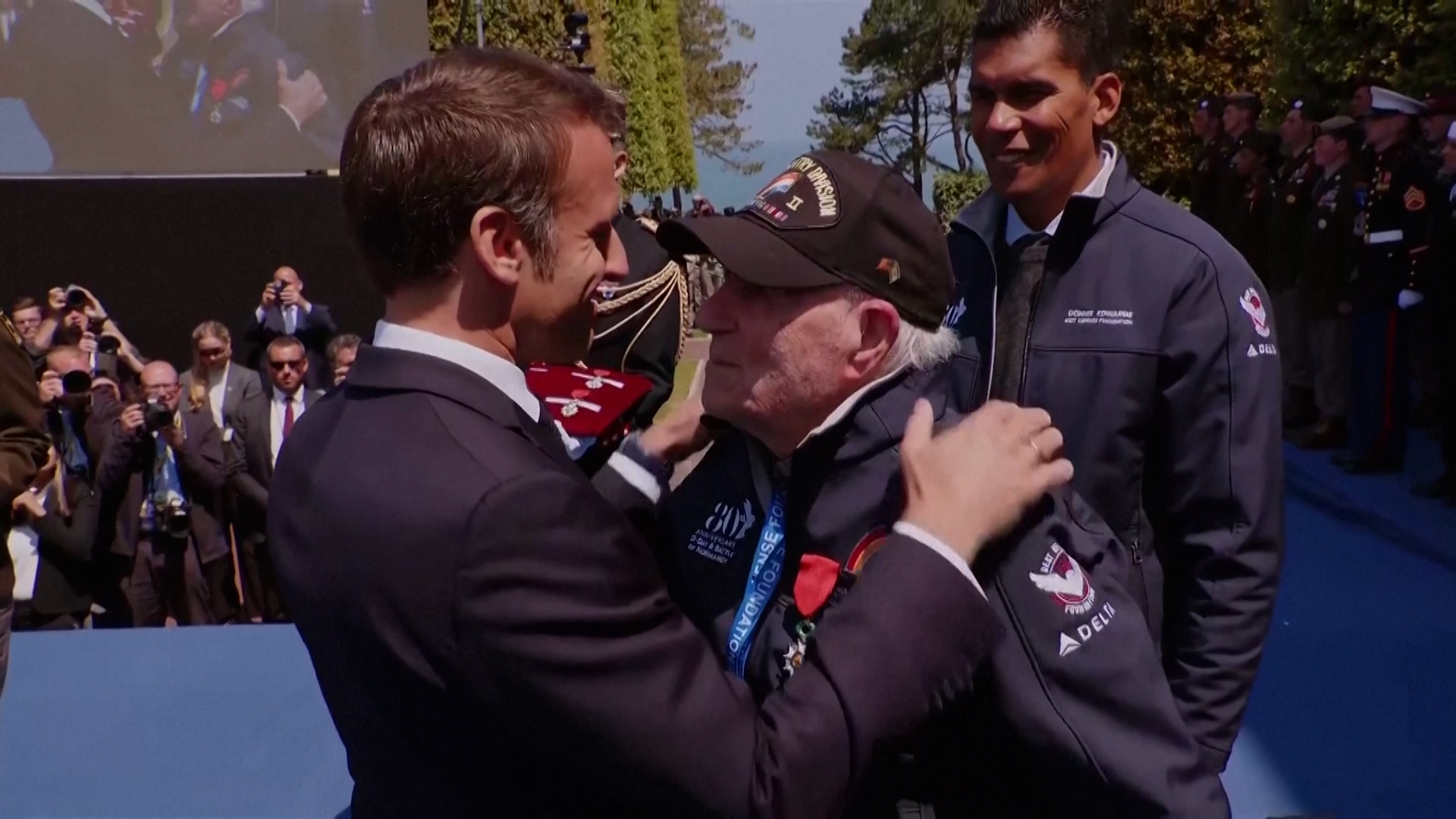 President Emmanuel Macron present Légion d’Honneur (Legion of Honor) US D-Day veterans 060624 CREDIT REUTERS