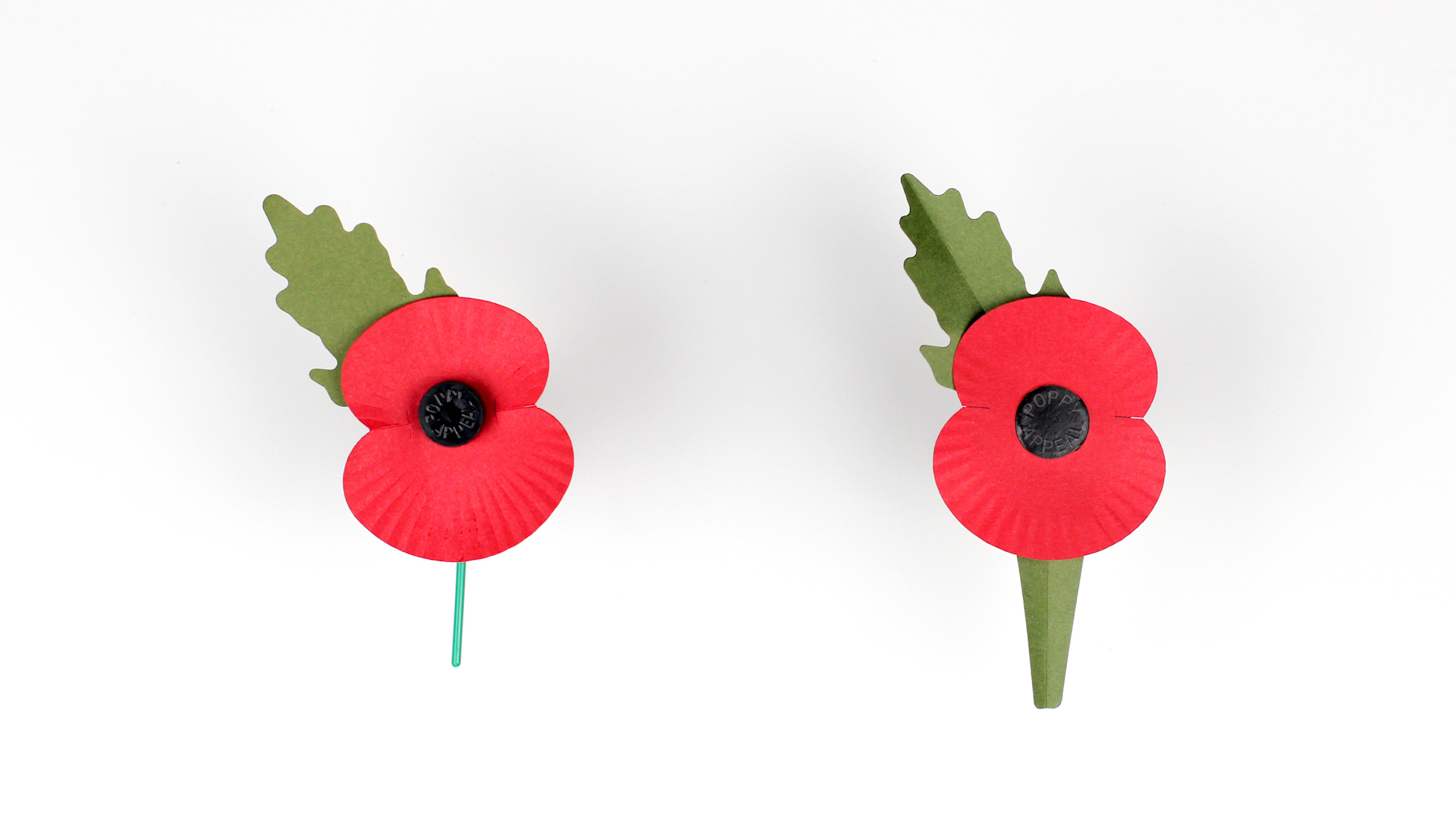 Previous poppy compared with the plastic-free poppy