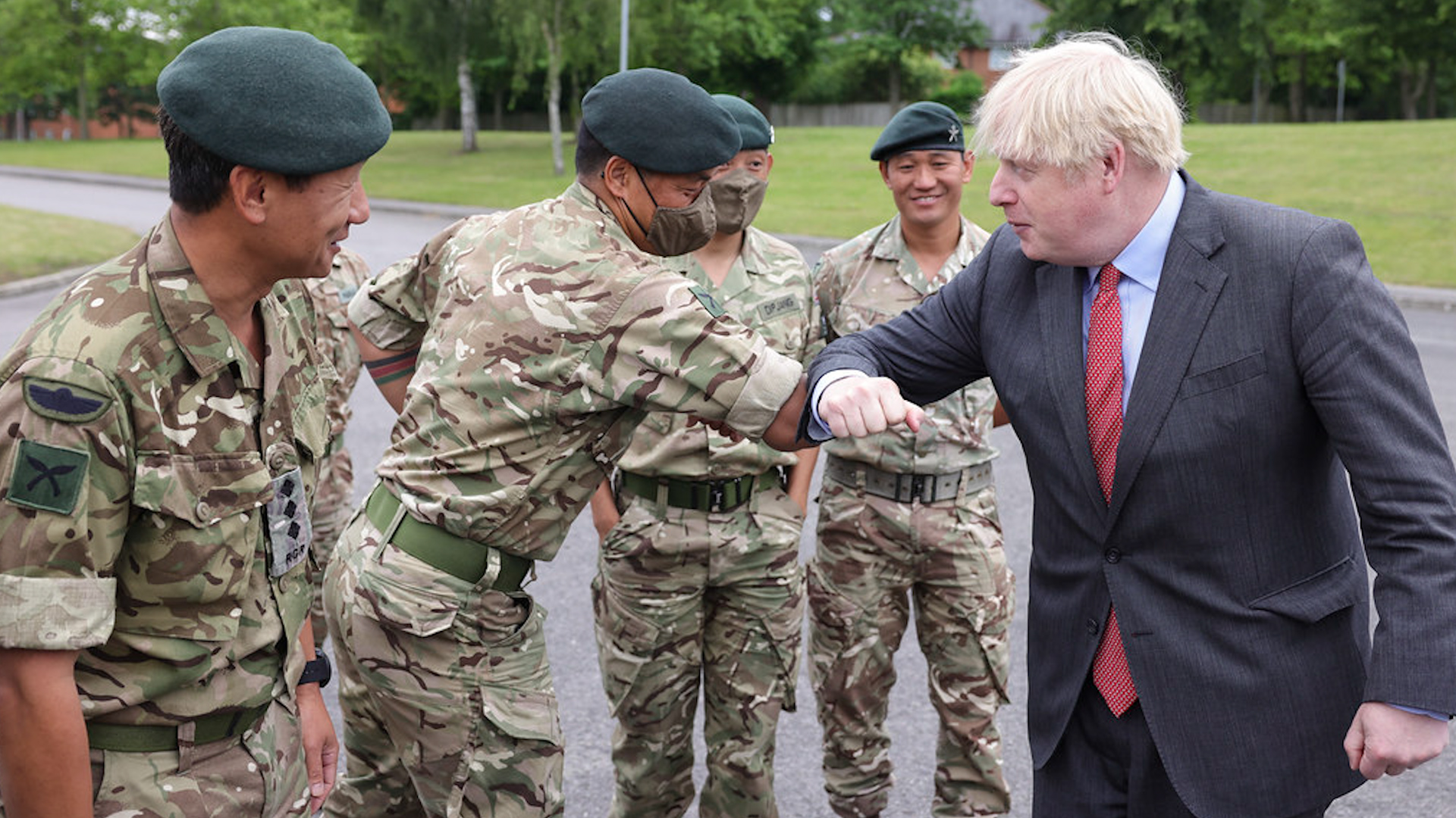 Prime Minister Boris Johnson New Normandy Barracks Aldershot 4 RIFLES Armed Forces Week 240621 CREDIT No 10 Downing Street
