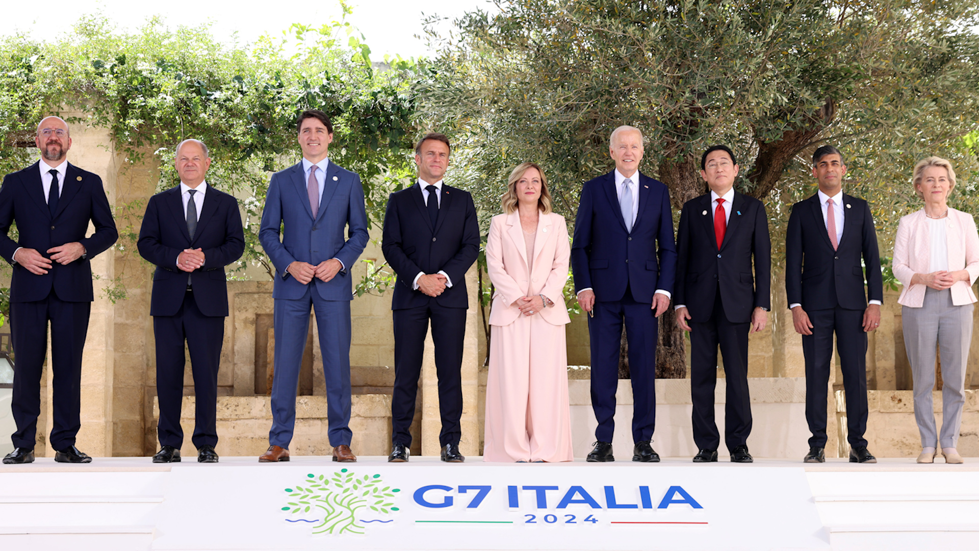 Prime Minister Rishi Sunak with G7 partners in Puglia 13062024 CREDIT No 10 Downing Street
