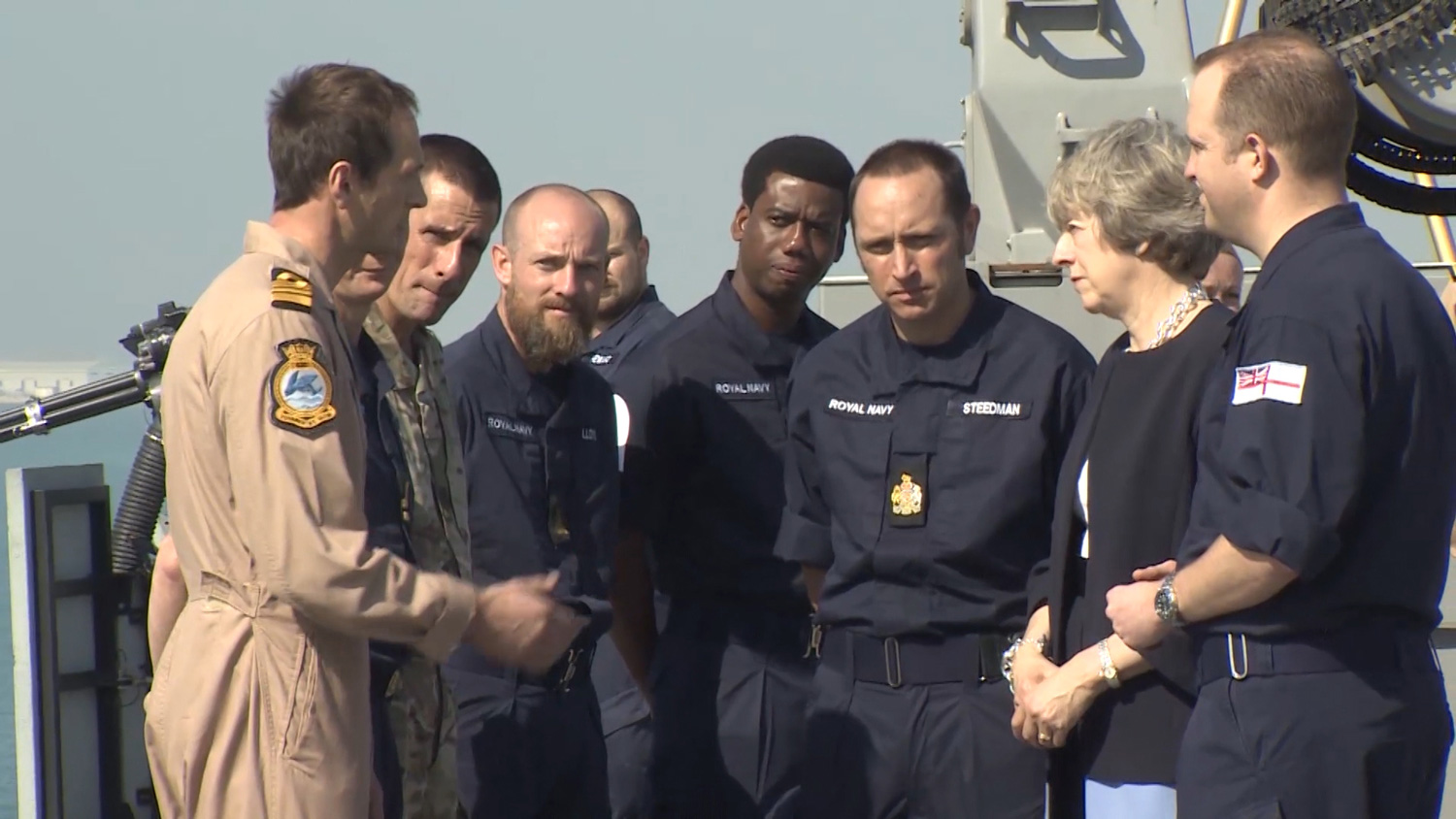 Prime Minister Visits Service Personnel Aboard HMS Ocean