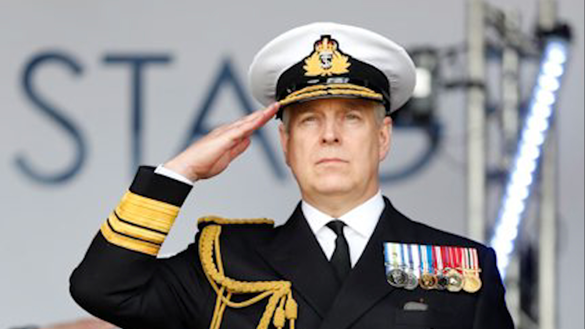 Prince Andrew saluting in uniform 270615