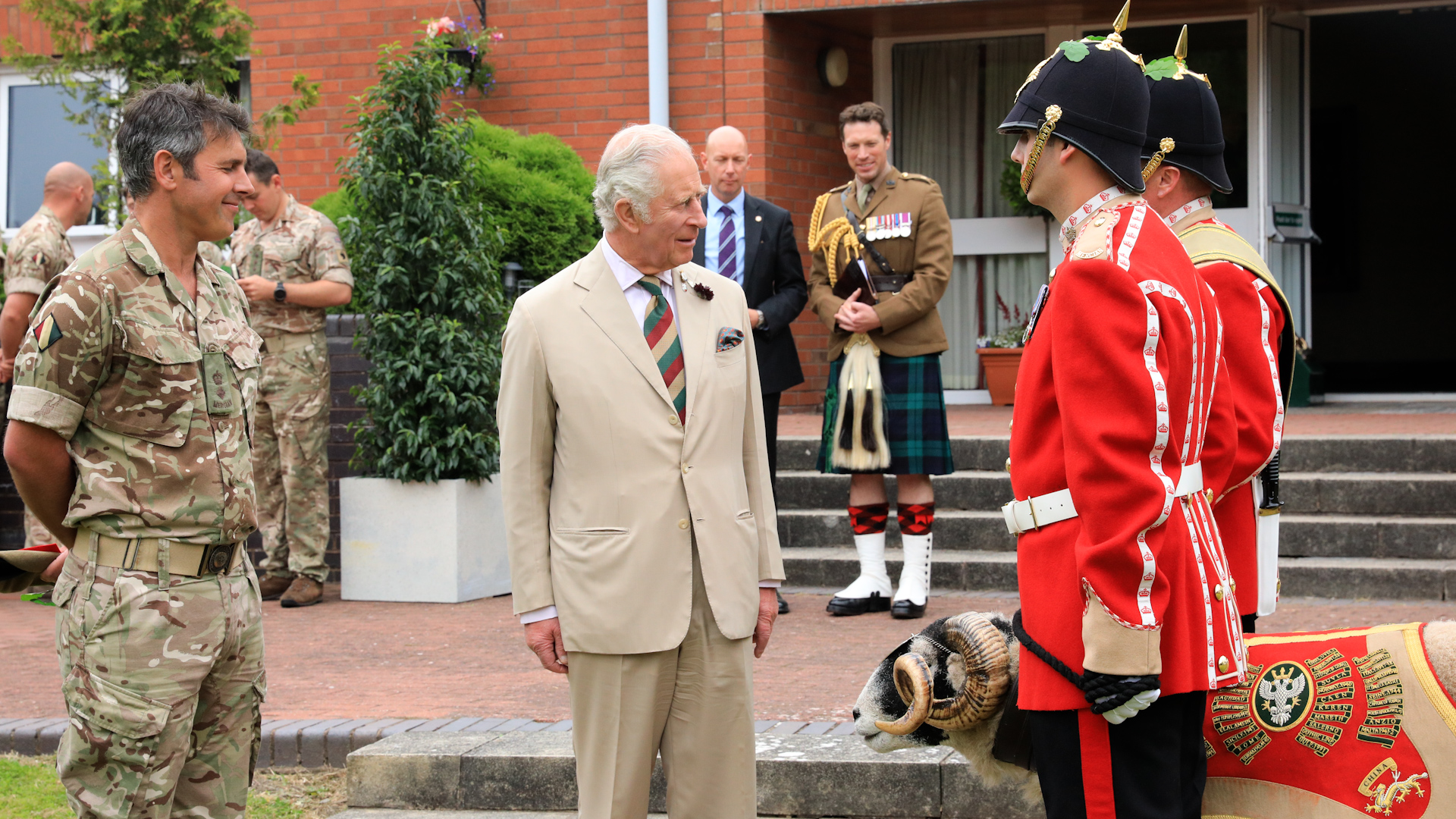 Prince Charles speaks to troops at Weeton Barracks.