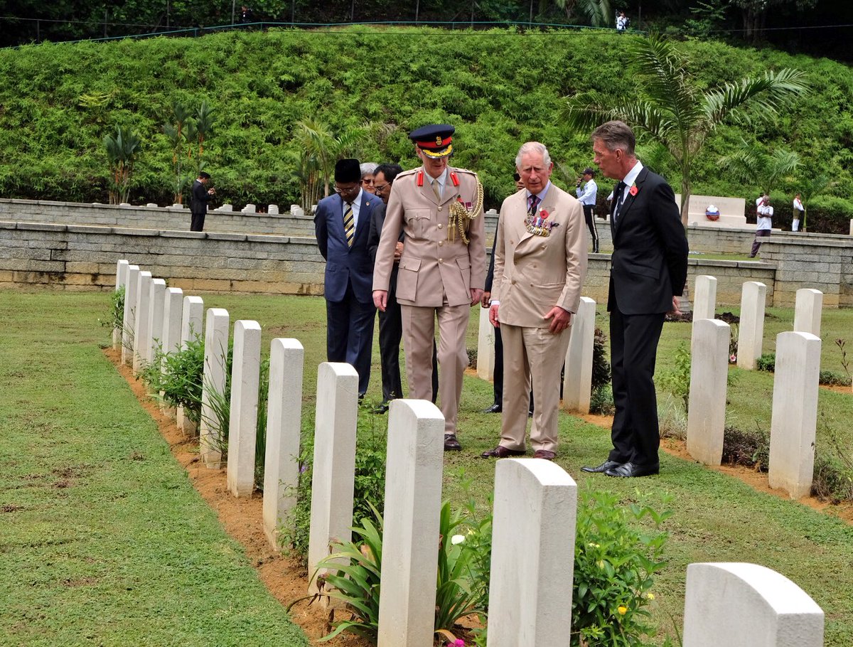 Britain's war dead buried in a foreign field were honoured by the Prince of Wales as he remembered a Second World War pilot awarded the Victoria Cross.