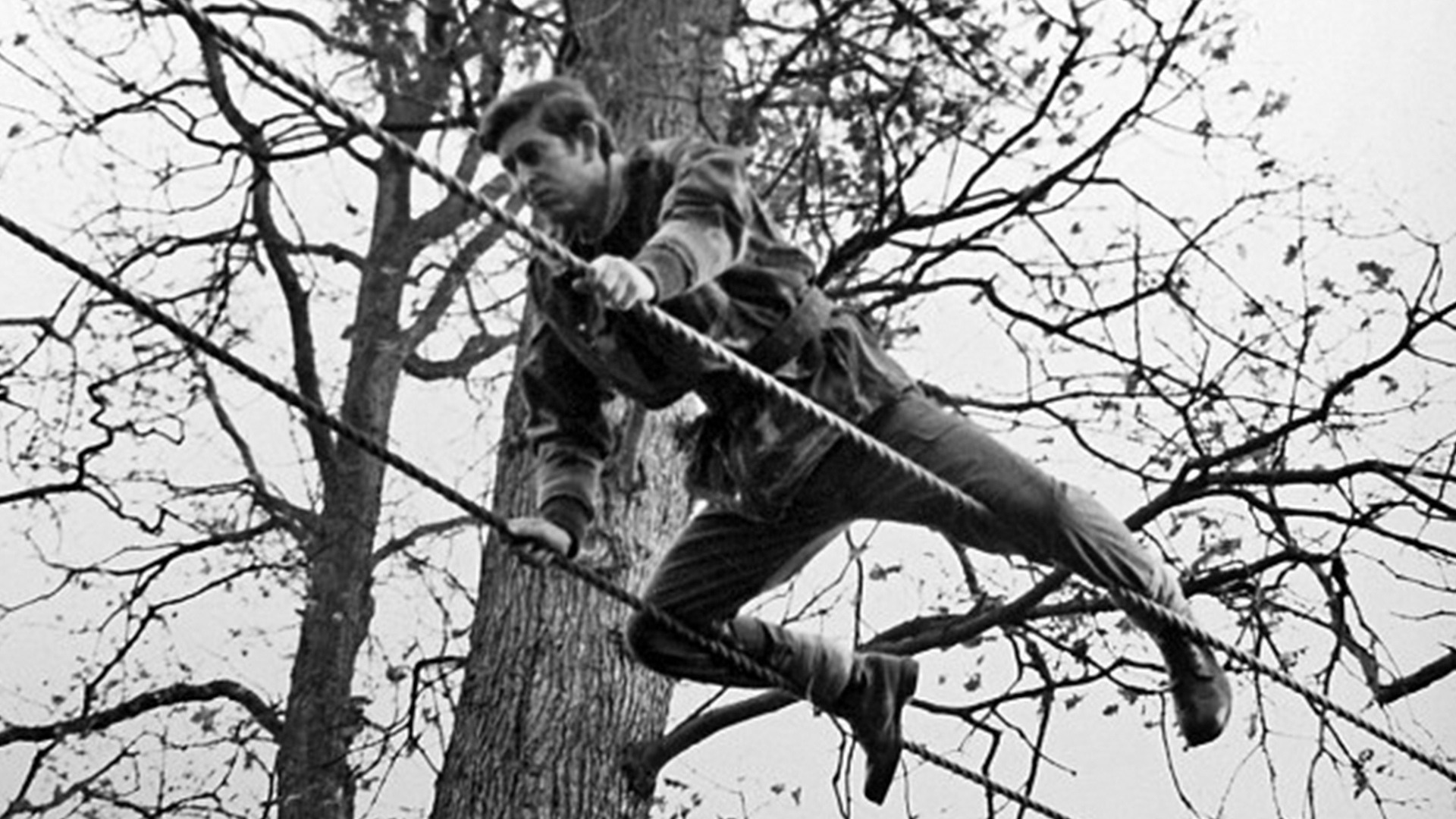 Then-Prince Charles tackles the high ropes at Lympstone in the 1970s (Picture: MOD)