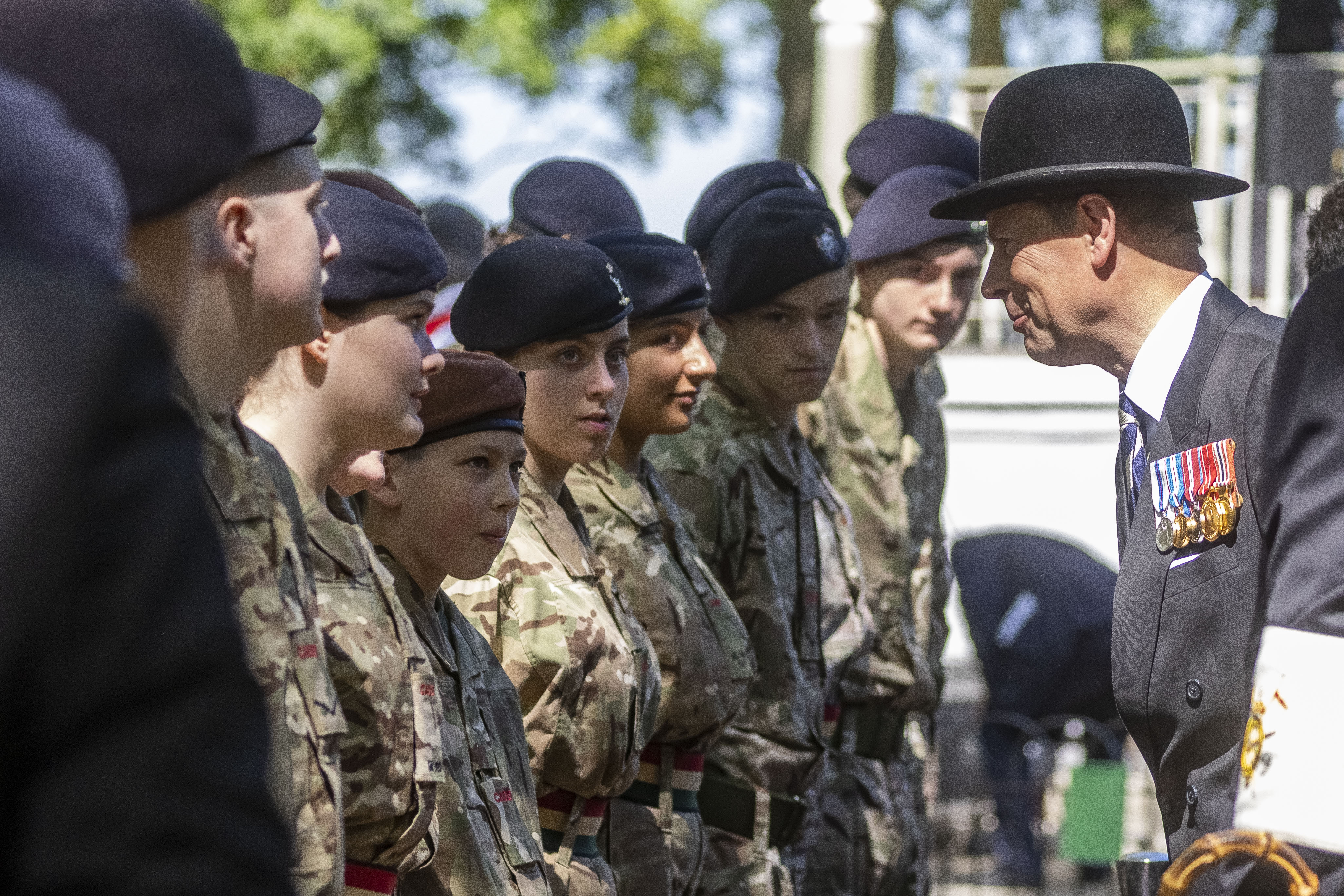 Prince Edward wore a traditional bowler hat for the annual parade and service