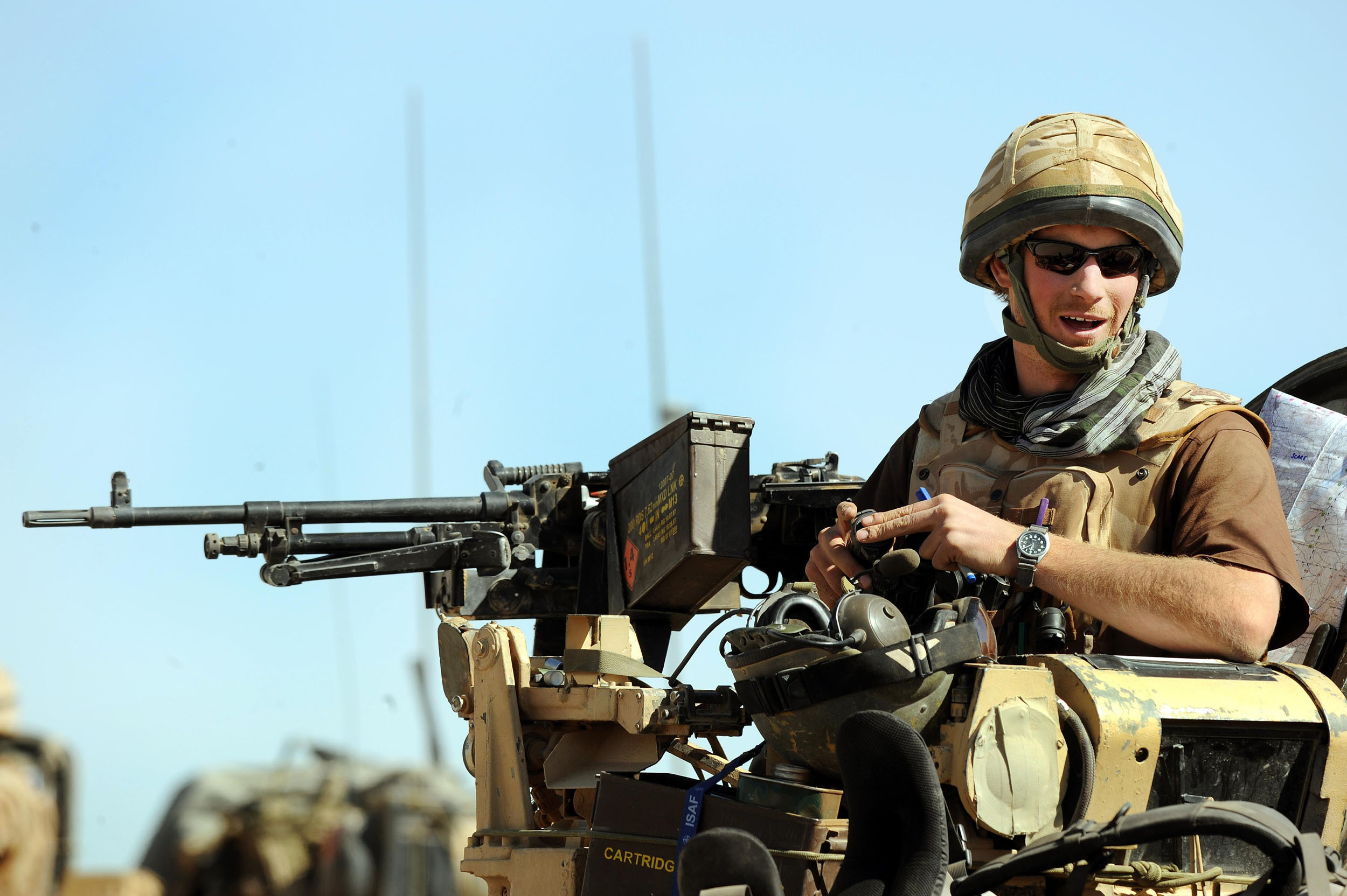 Prince Harry with the British Army in 2008.