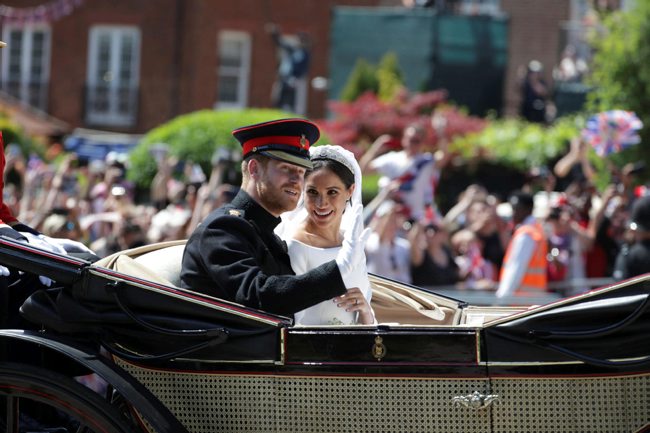 Prince Harry and Meghan on their wedding day