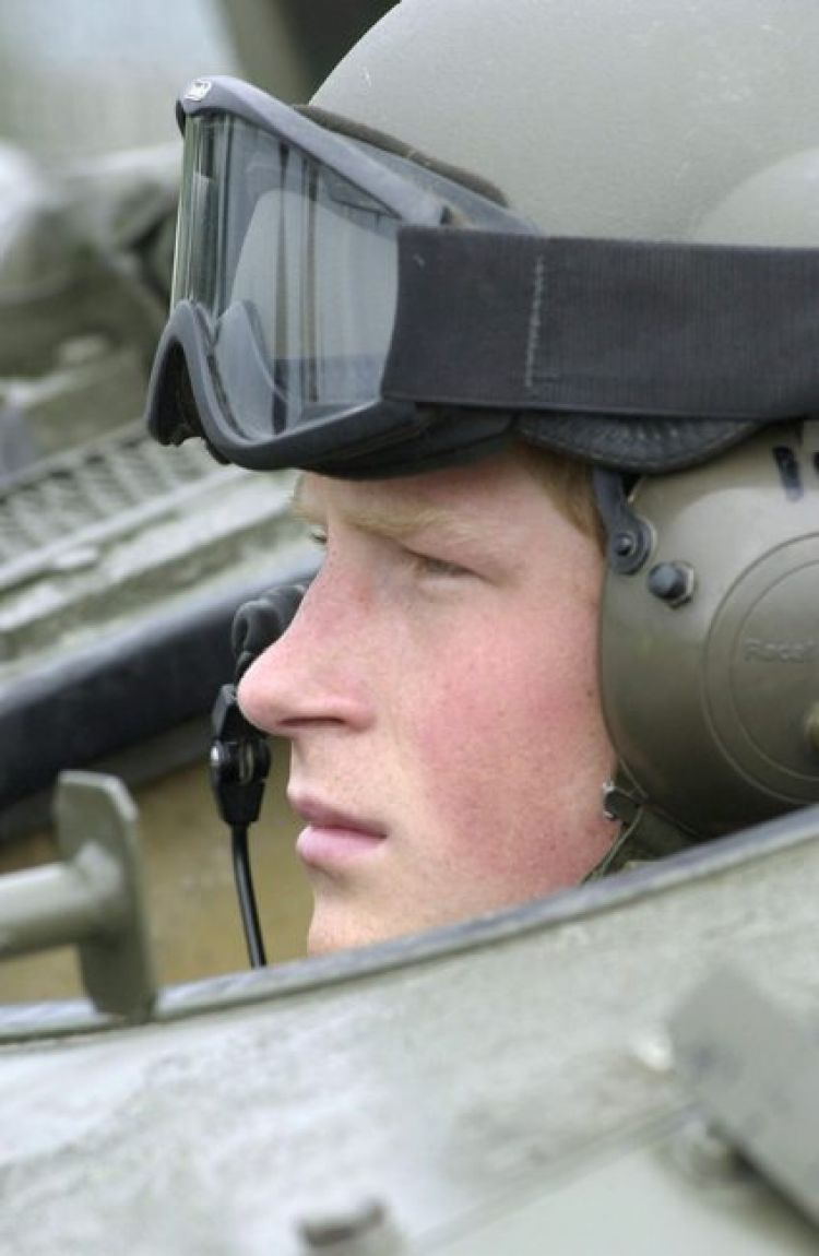 Prince Harry during Spartan armoured vehicle training at Bovington (Picture: MOD).