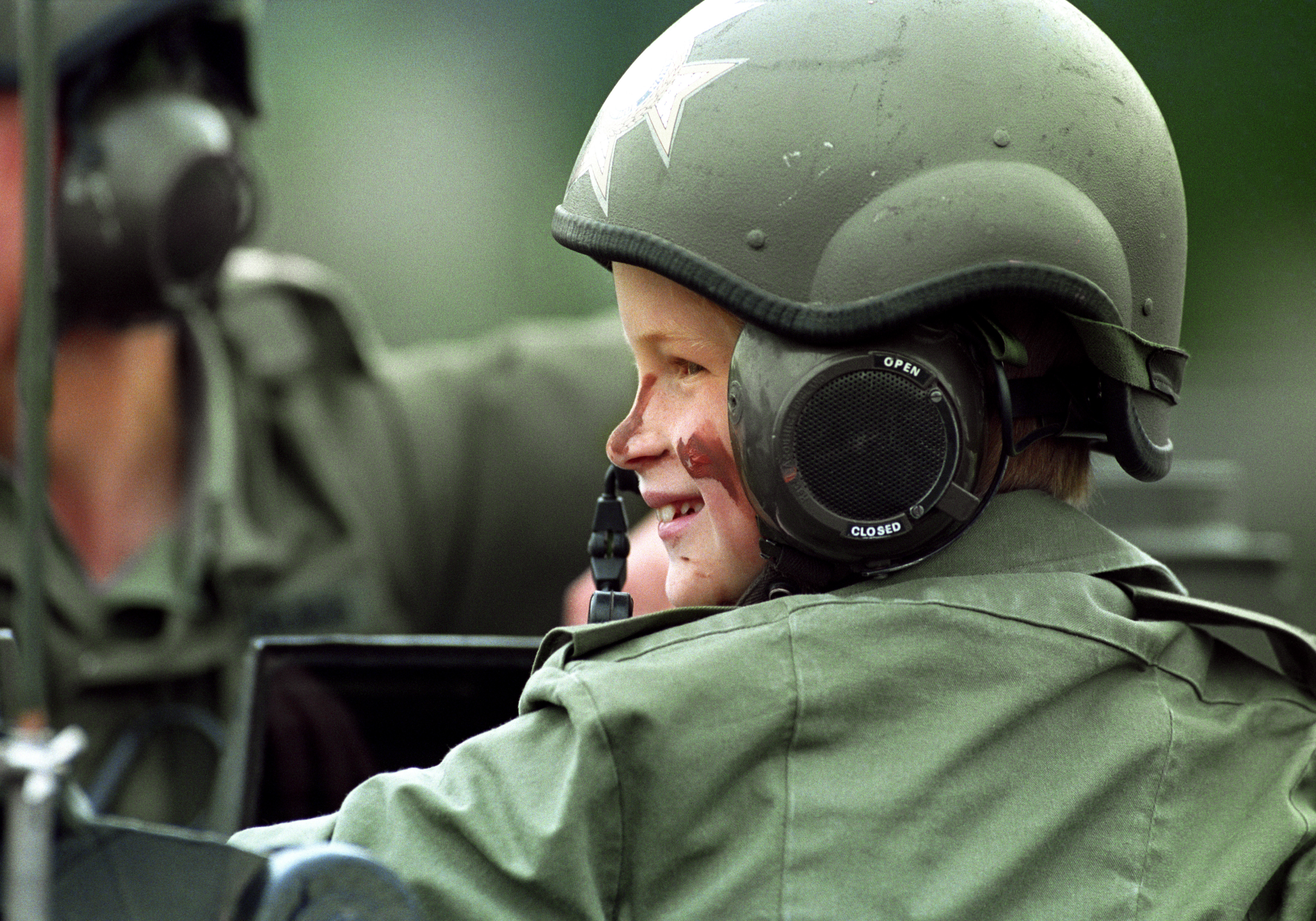 Prince Harry in a light tank during Light Dragoons visit