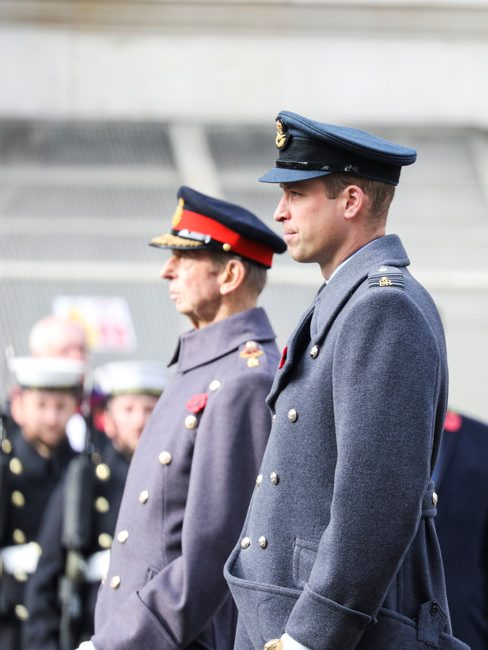 Prince William during Remembrance Sunday proceedings at the Cenotaph in London 081120 CREDIT MOD