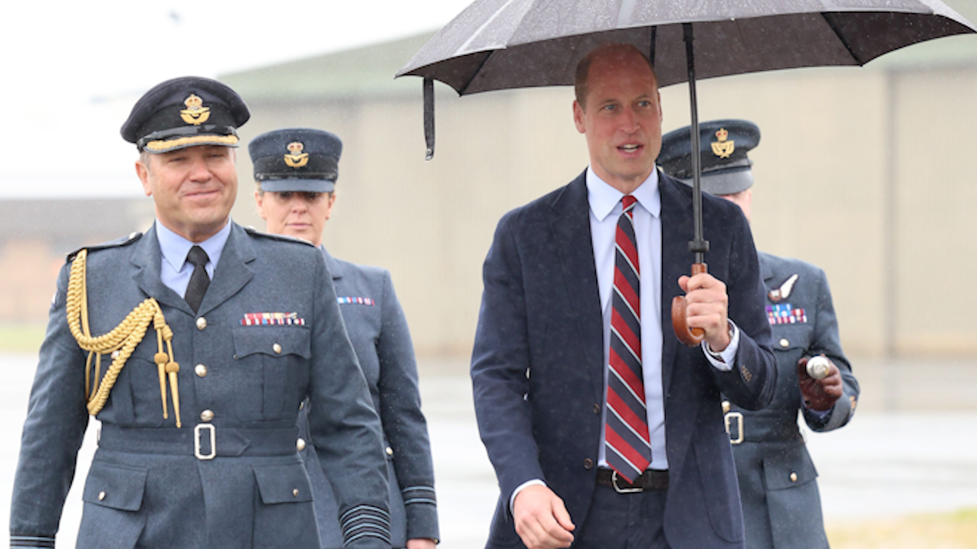 Prince William enjoyed the typical Anglesey weather at RAF Valley 09072024 NO REUSE CREDIT PA WIRE, PA IMAGES