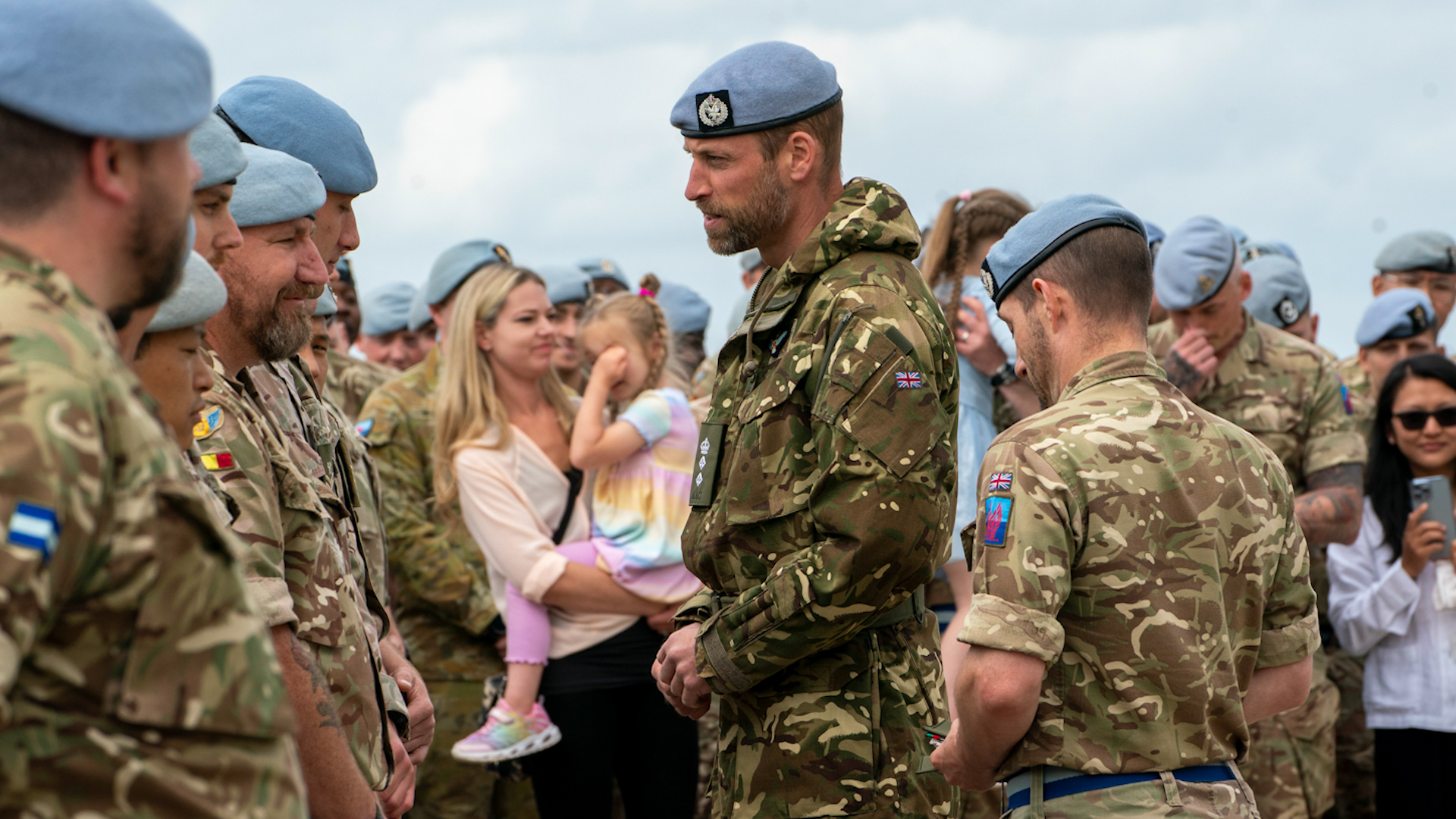 Prince William meets soldiers and families during visit to Army Air Corps 