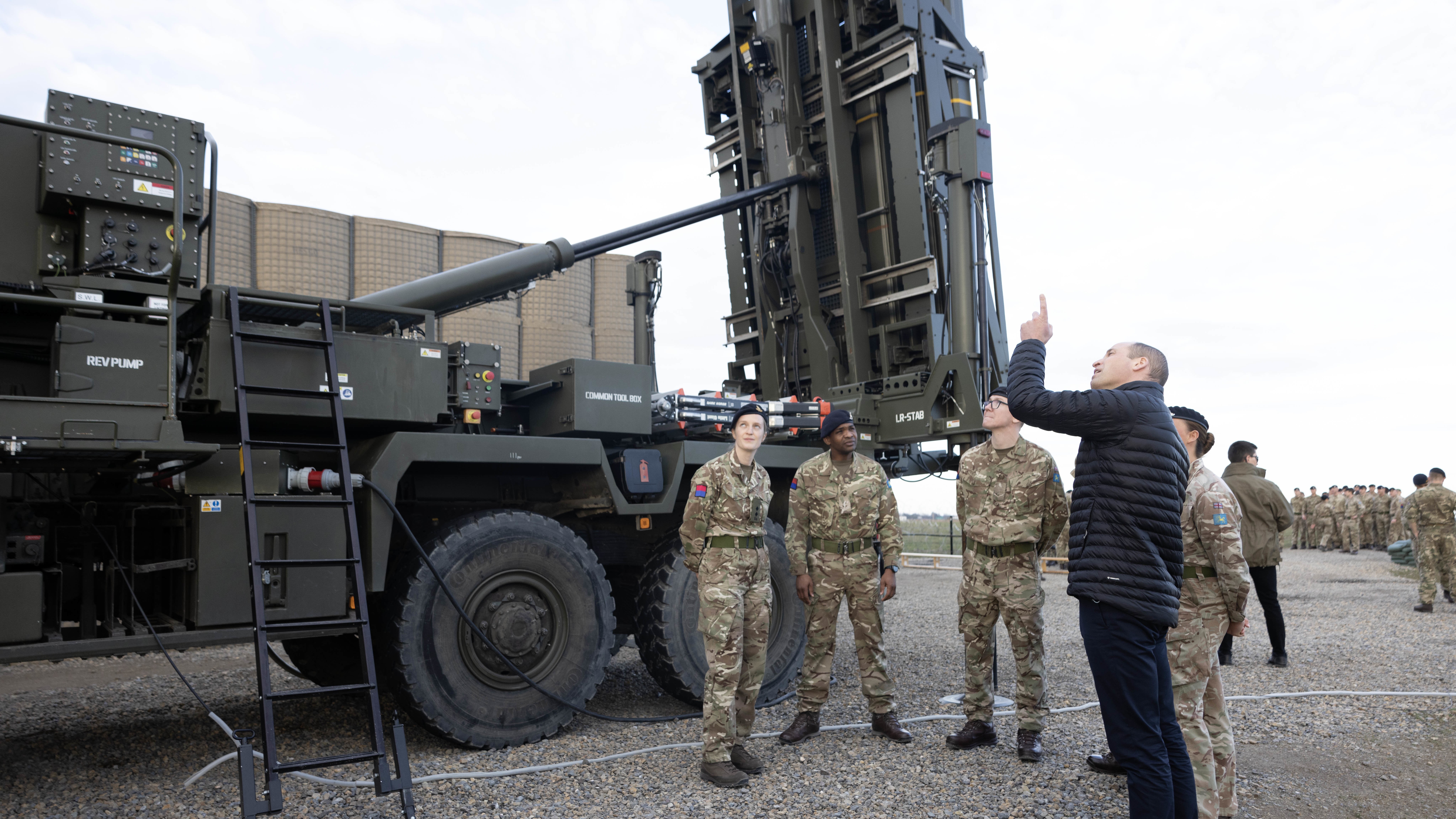 Prince of Wales is shown a Sky Sabre system during a visit to the British Armed Forces in Rzeszow, Poland 220323 NO REUSE CREDIT PA WIRE, PA IMAGES