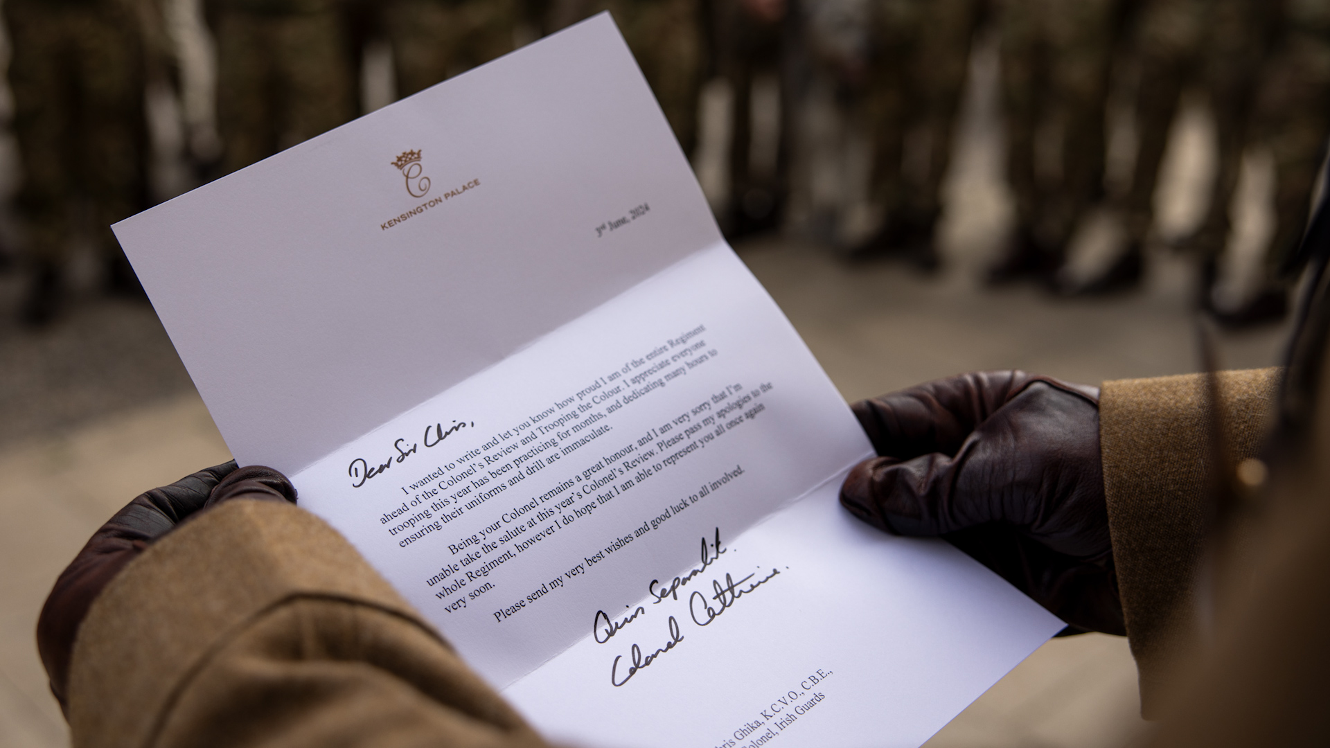 Irish Guards letter