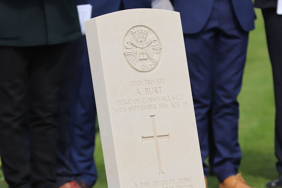 Private Burt's headstone 150419 CREDIT Crown Copyright