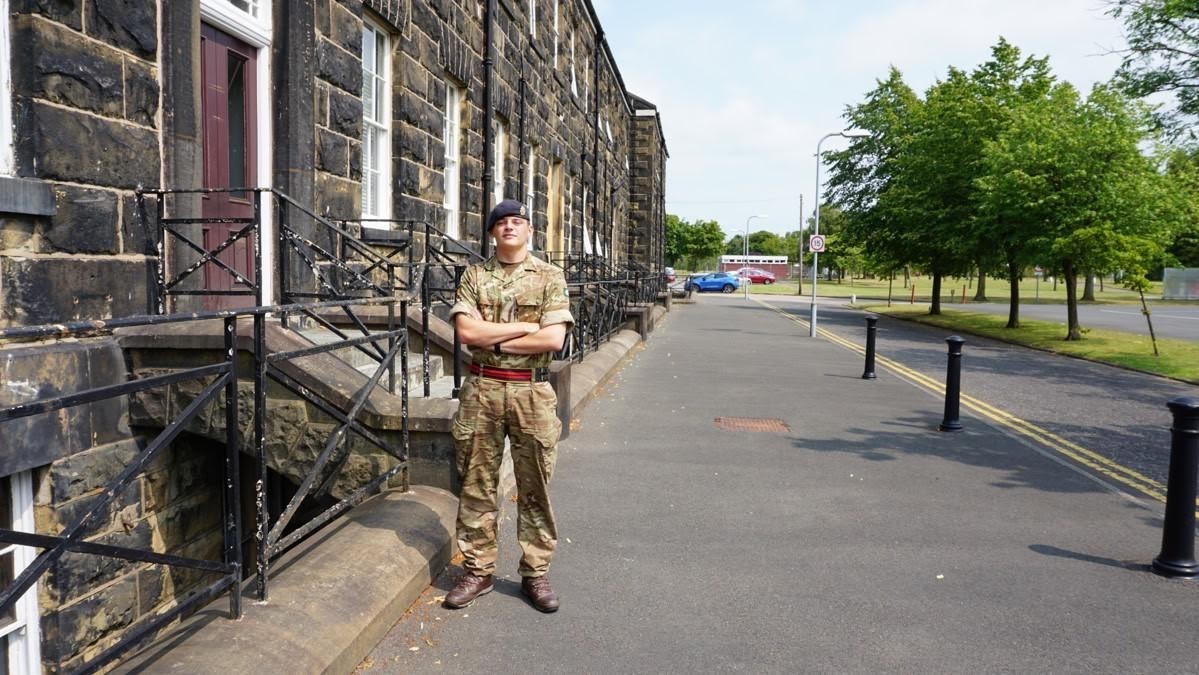 Private Michael Bunning who performed CPR on two teenage boys after they had been pulled out of the sea