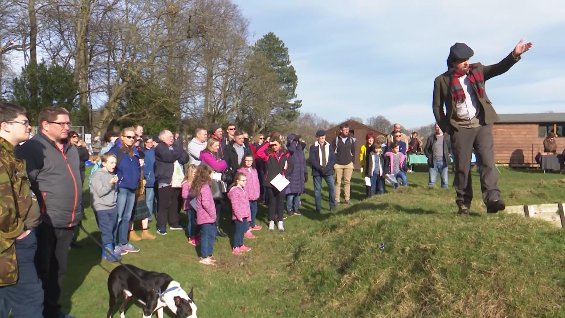 Professor Tony Pollard of Glasgow University tells visitors to Pollock Park about life in the trenches 250219 CREDIT BFBS.jpg