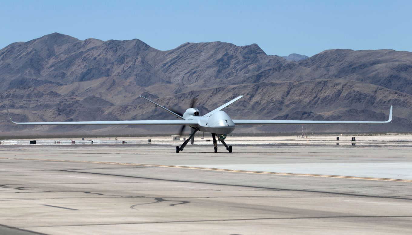 The Protector aircraft in Creech Air Force Base, US (Picture: RAF).