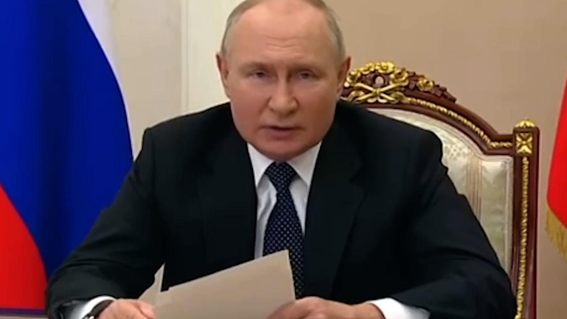 Russian President Vladimir Putin has been warned to stop the war or face consequences from America (Picture: Kremlin)