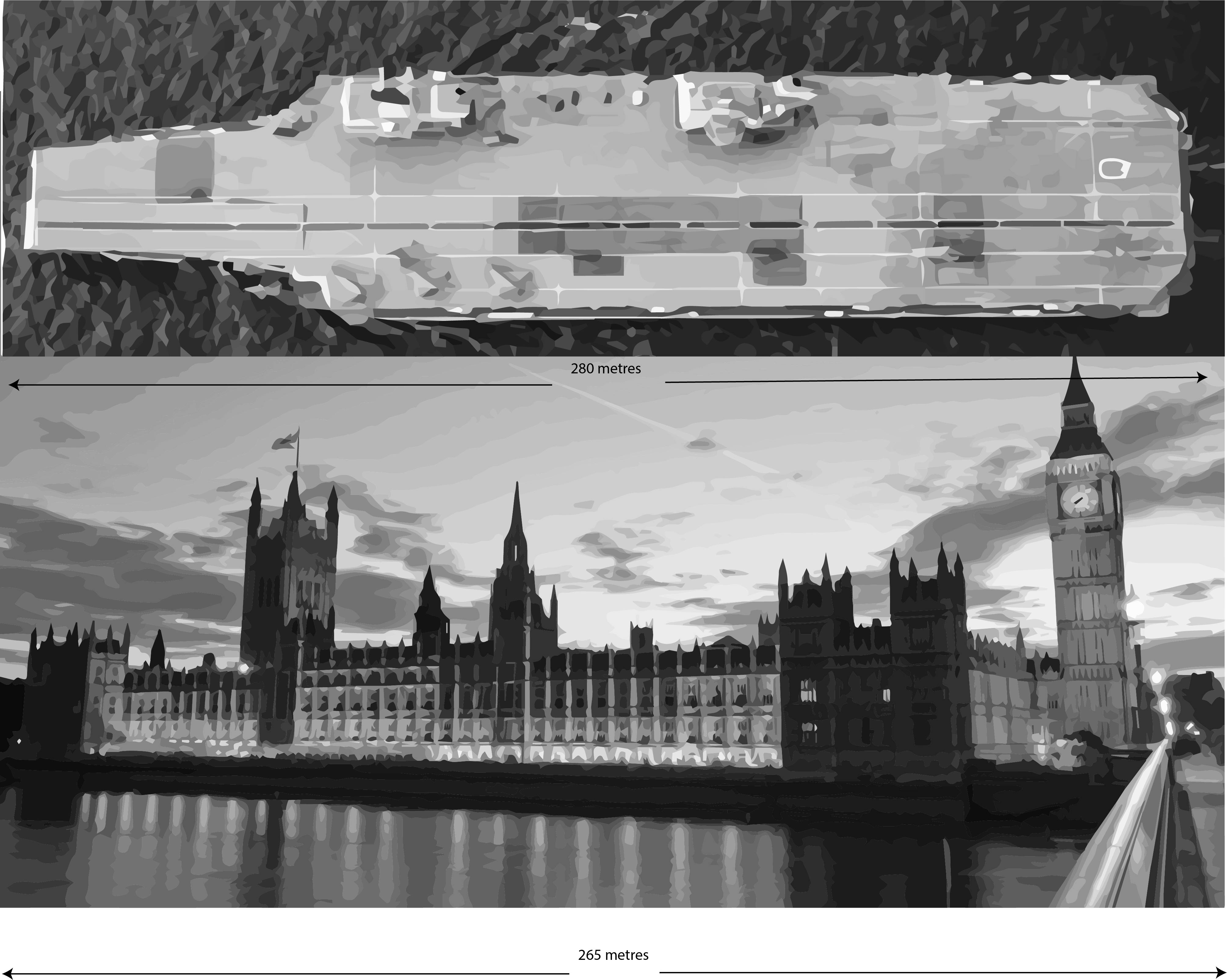 HMS Queen Elizabeth graphic dimensions 2019 BFBS Georgina Coupe