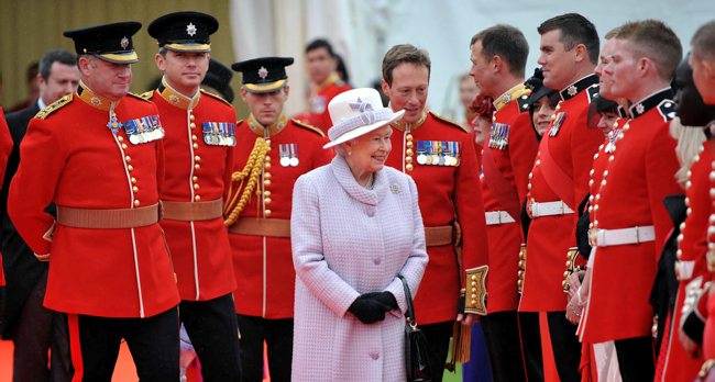 Queen Elizabeth II meets Coldsteam Guards at Victoria Barracks after colours presentation 030512 CREDIT CROWN COPYRIGHT.jpg