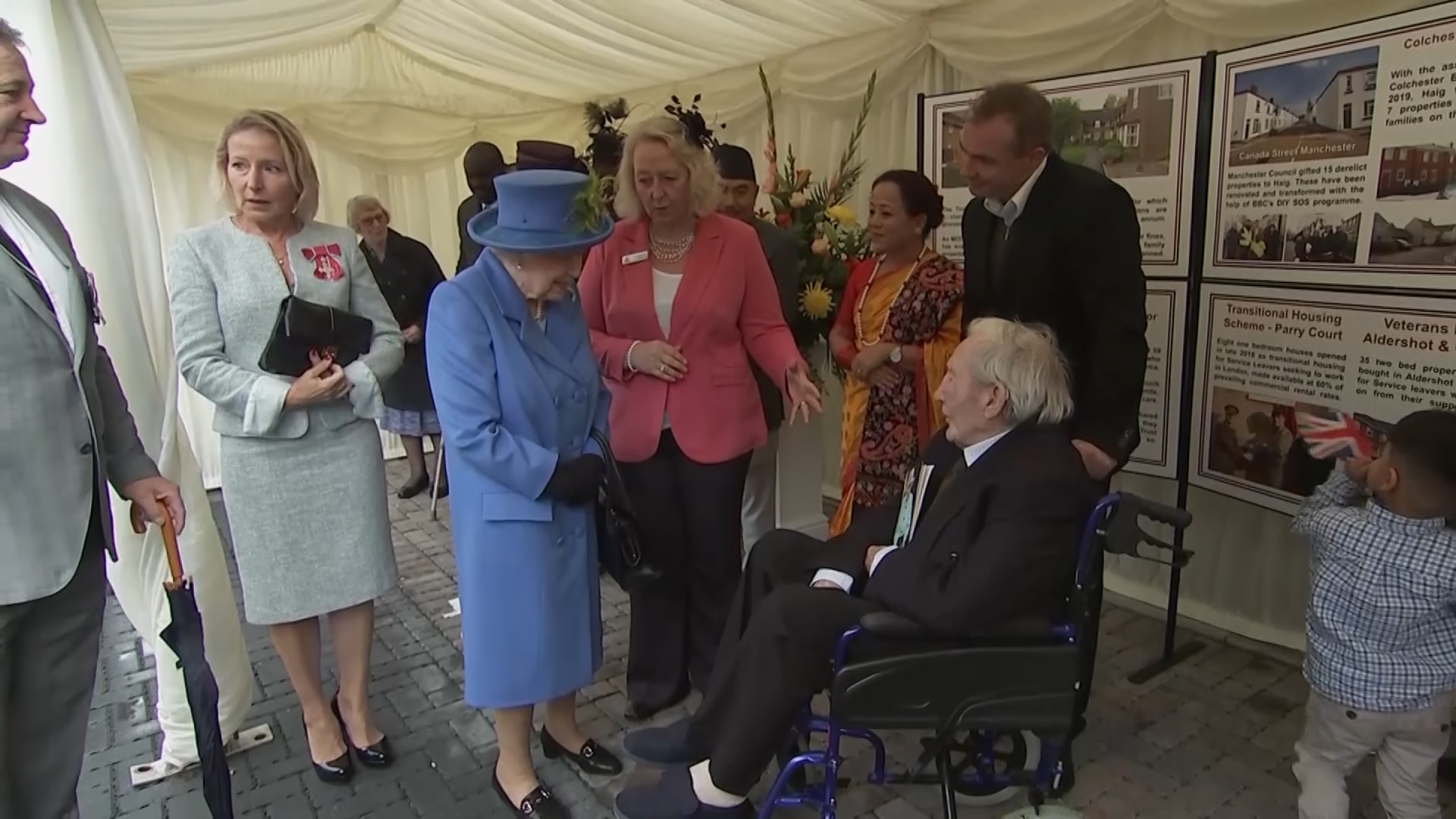 Her Majesty chatted to veterans and their families during the visit.