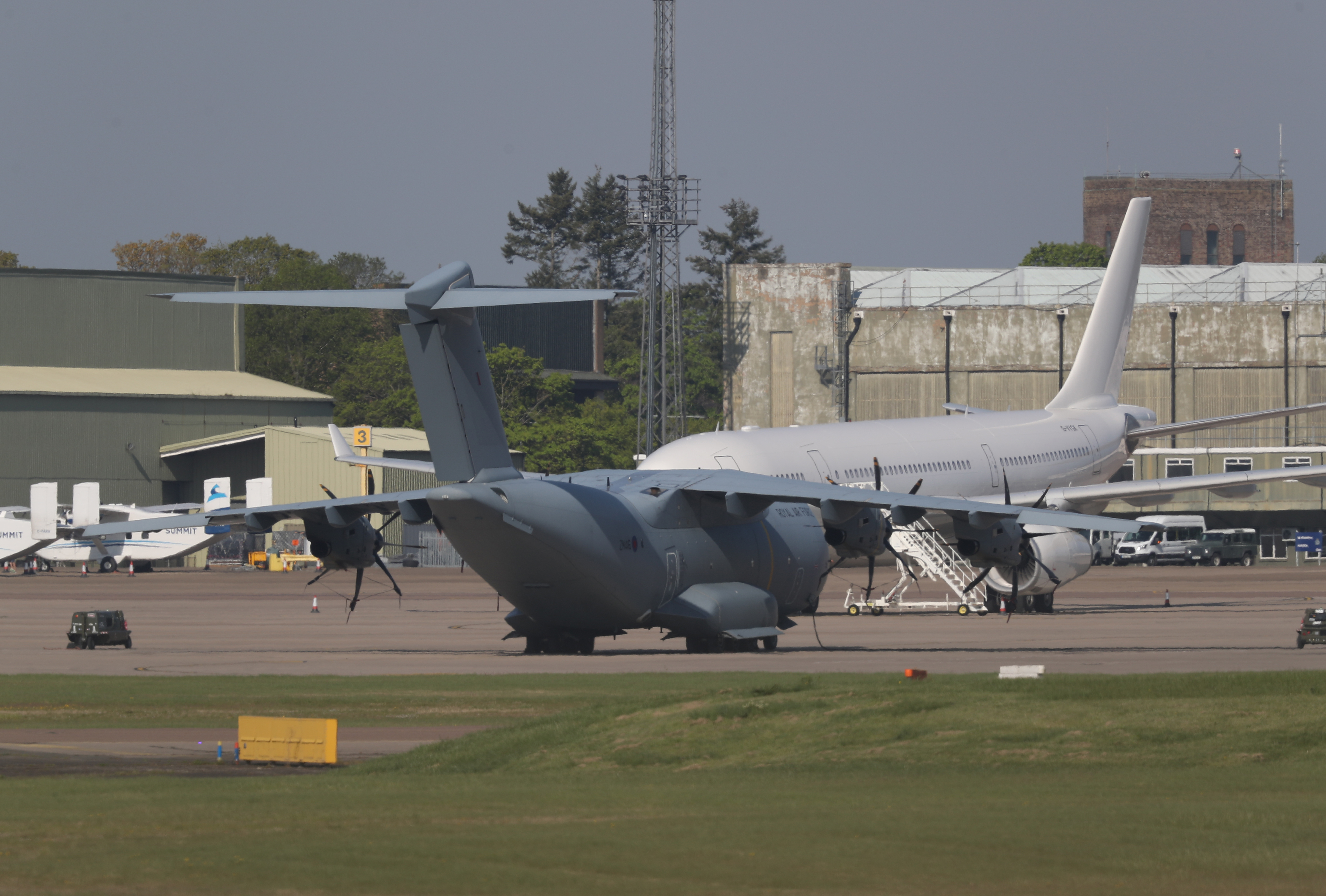 RAF A400m at Brize Norton after collecting delayed PPE kit from Turkey (Picture: PA).