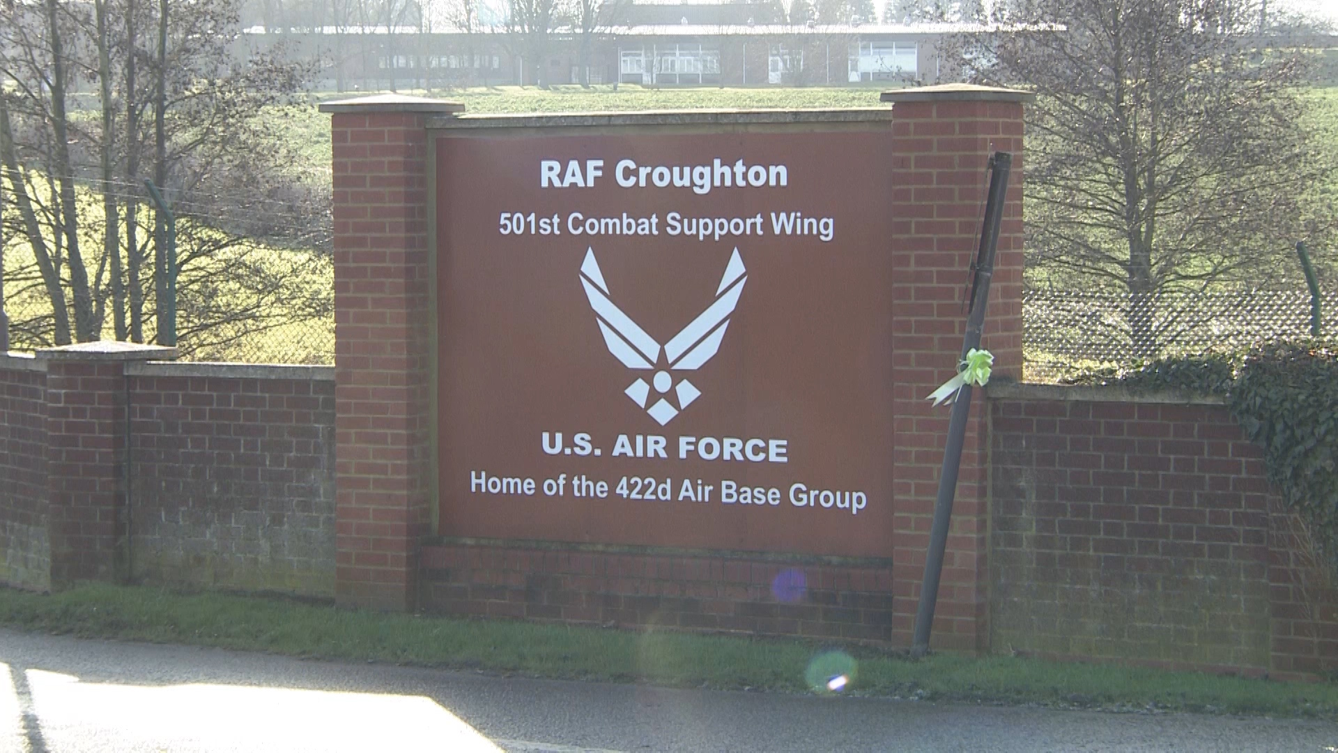 RAF CROUGHTON FRONT GATE Credit BFBS 200120