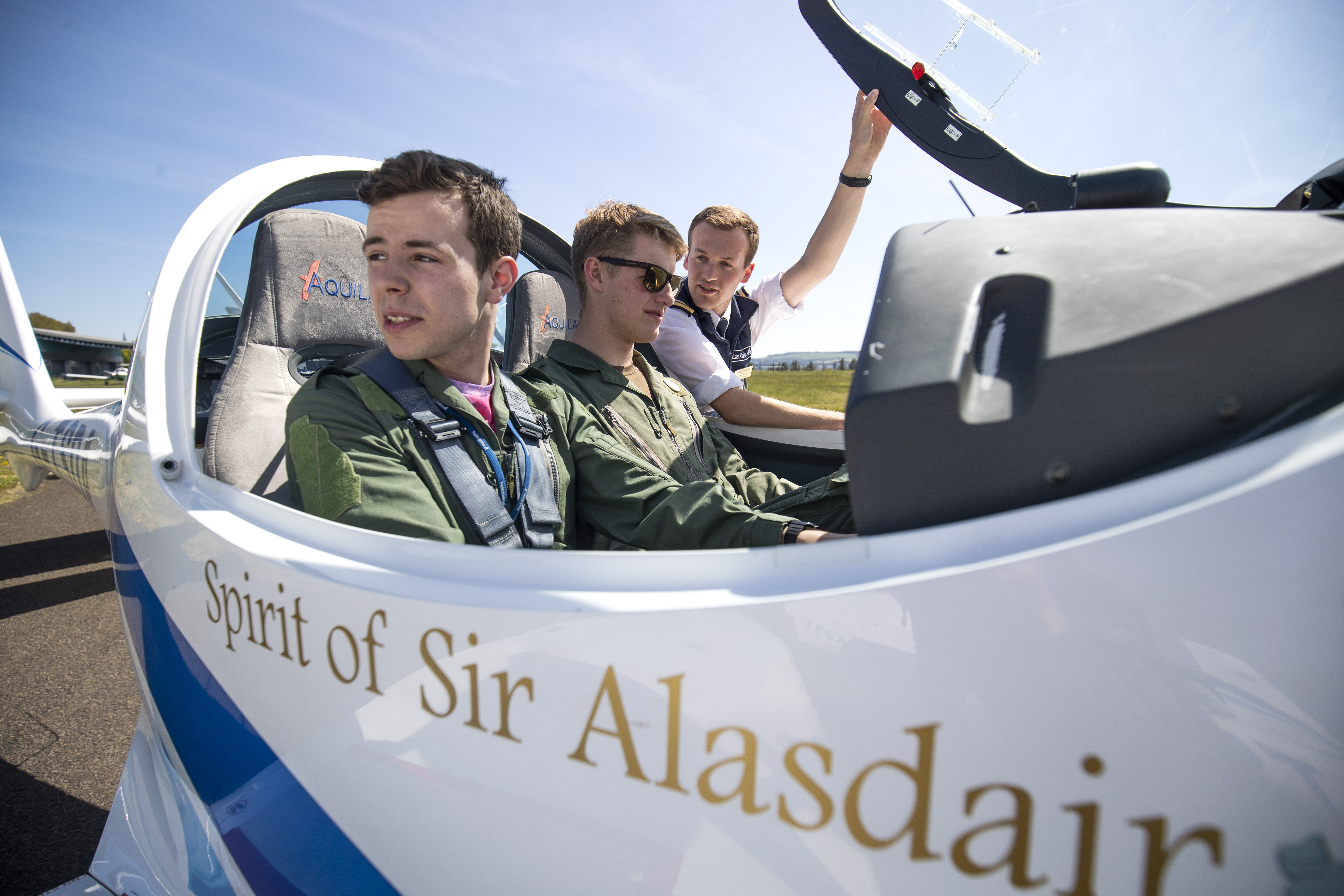 RAF Cadets inside one of the newly named planes (Picture: PA).