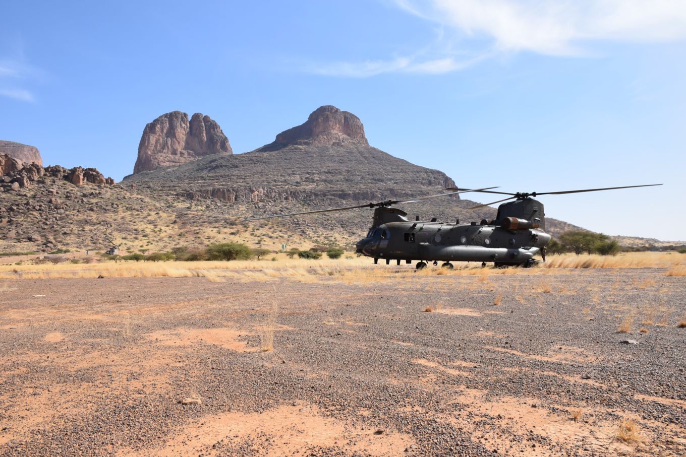 RAF Chinook in Mali, providing support to Operation Barkhane, the French counter insurgency operation in the West African Sahel region