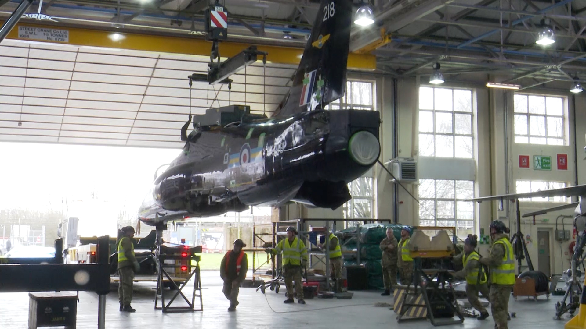 RAF Cosford receive a Hawk aircraft from RAF Shawbury 190320 CREDIT BFBS.jpg