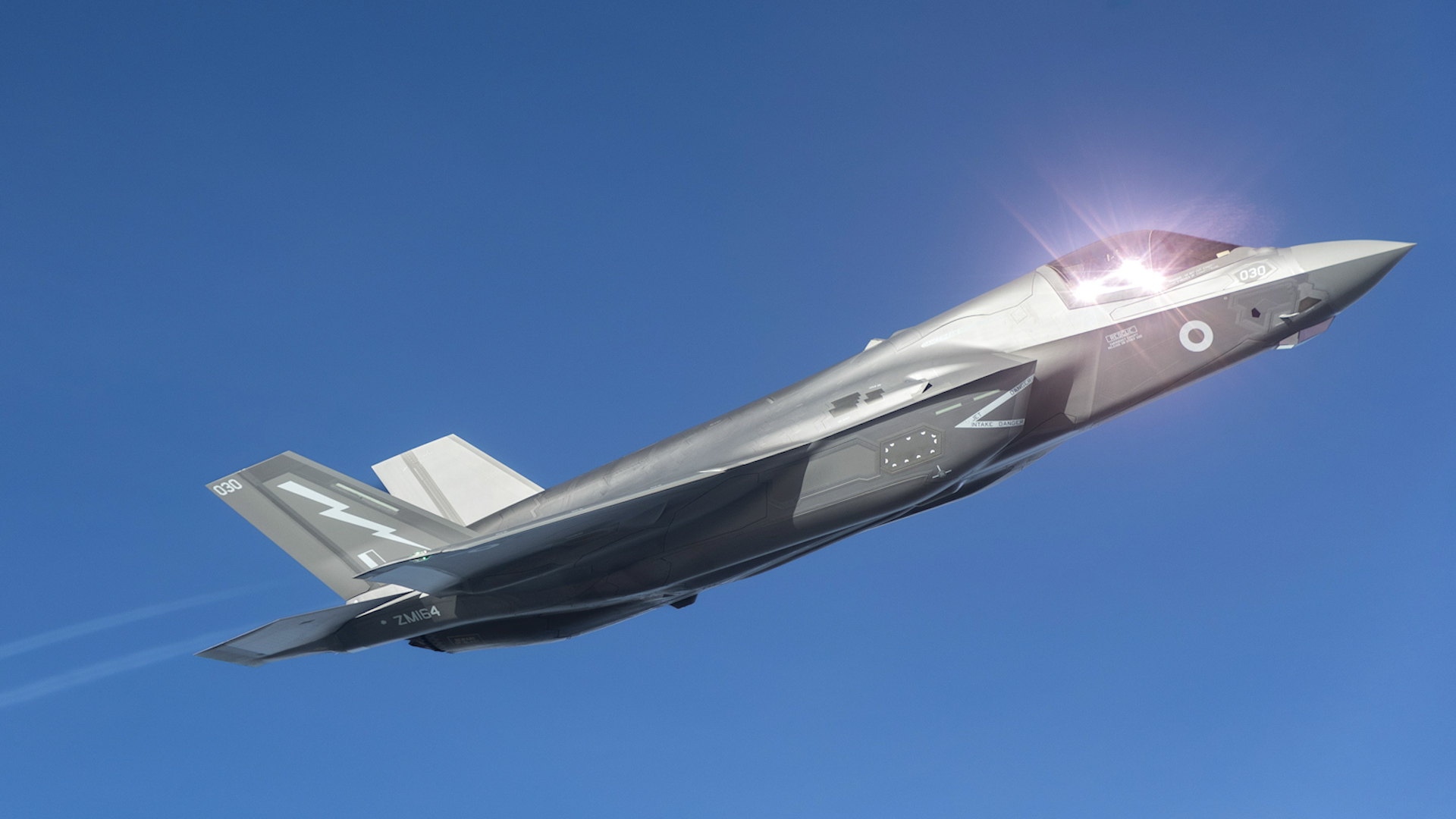 RAF F-35B aircraft waiting to be refuelled over the Baltic Region Ex Ruska 23 28092023 CREDIT MOD