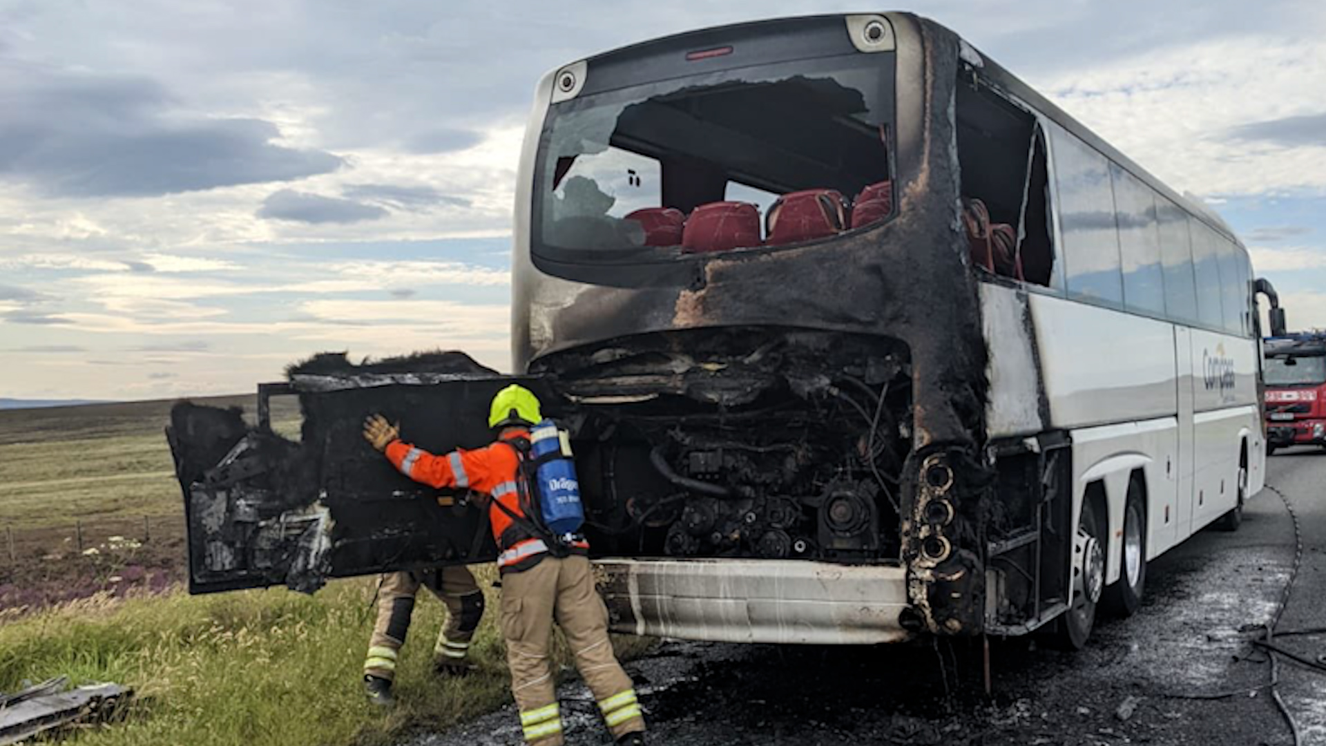 RAF Fylingdales first on the scene to school bus fire 14072022 CREDIT RAF Flyingdales.jpg