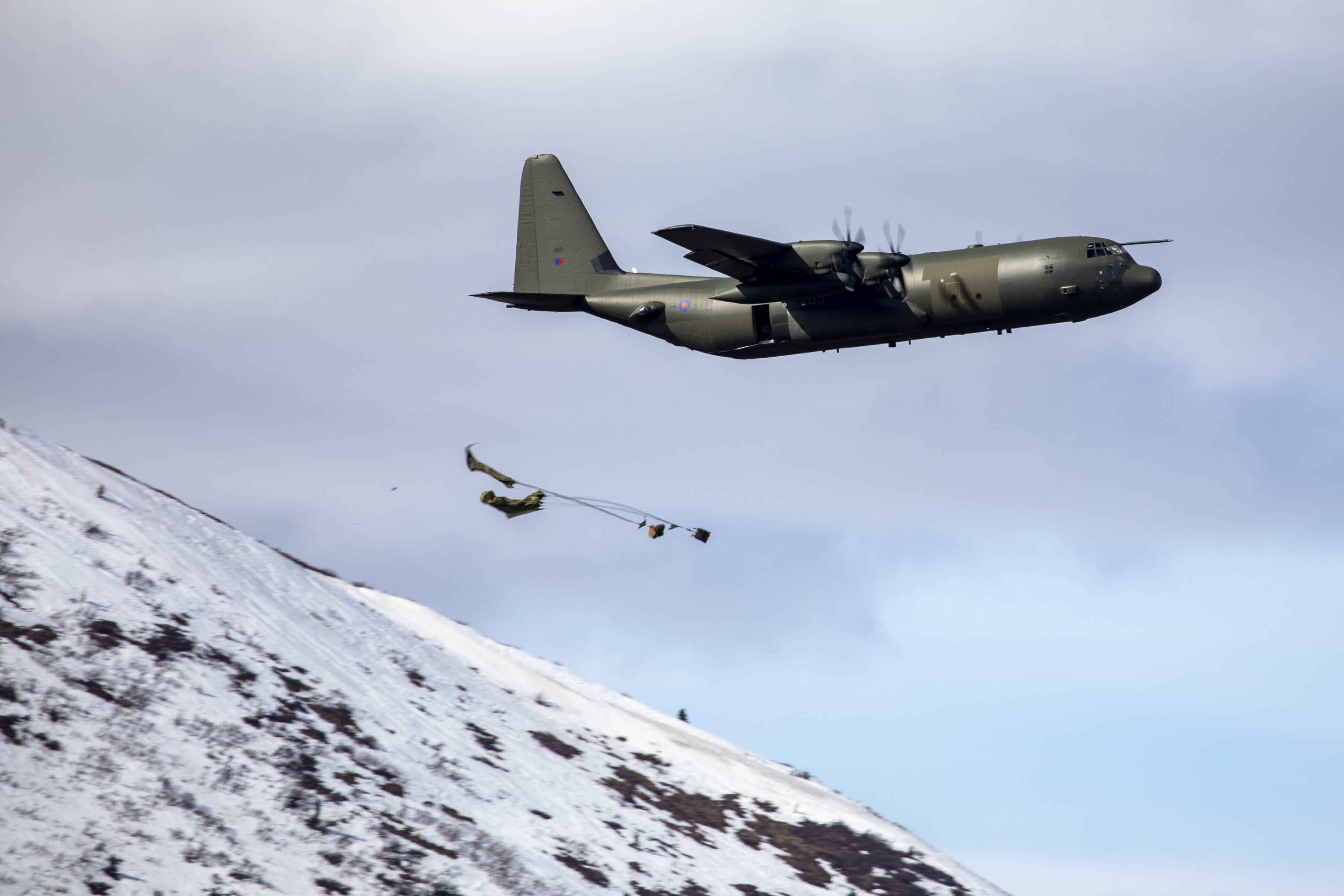 RAF Hercules taking place in a military exercise in Alaska 