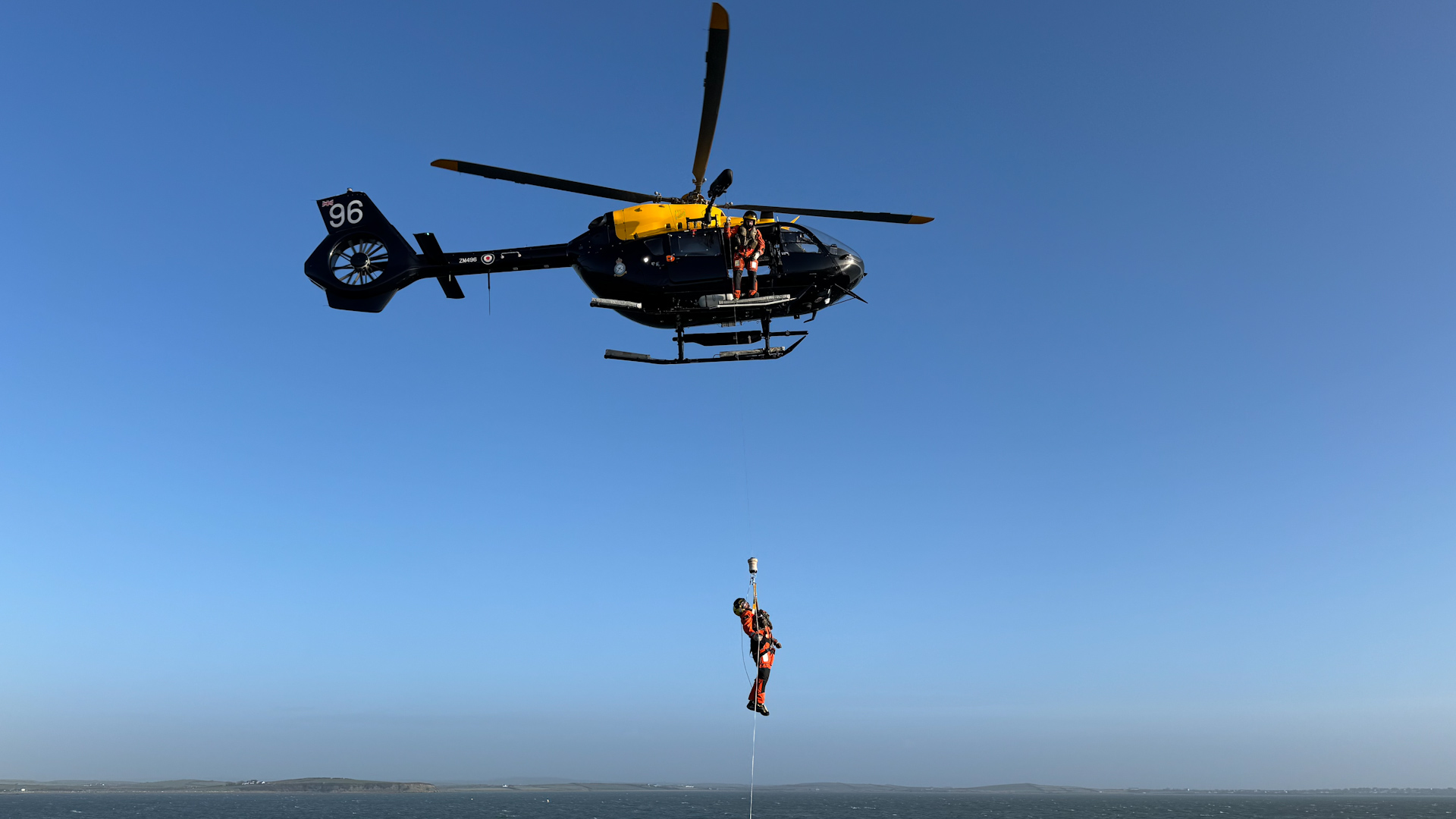 RAF Jupiter Winch Training in Anglesey Wales from RAF Valley 20.02.25 CREDIT BFBS