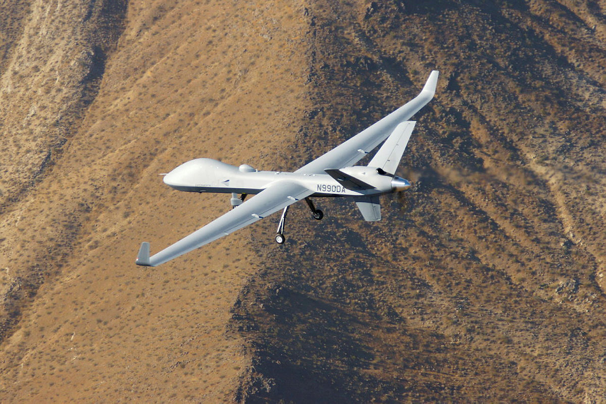 RAF Protector drone on its first flight last year