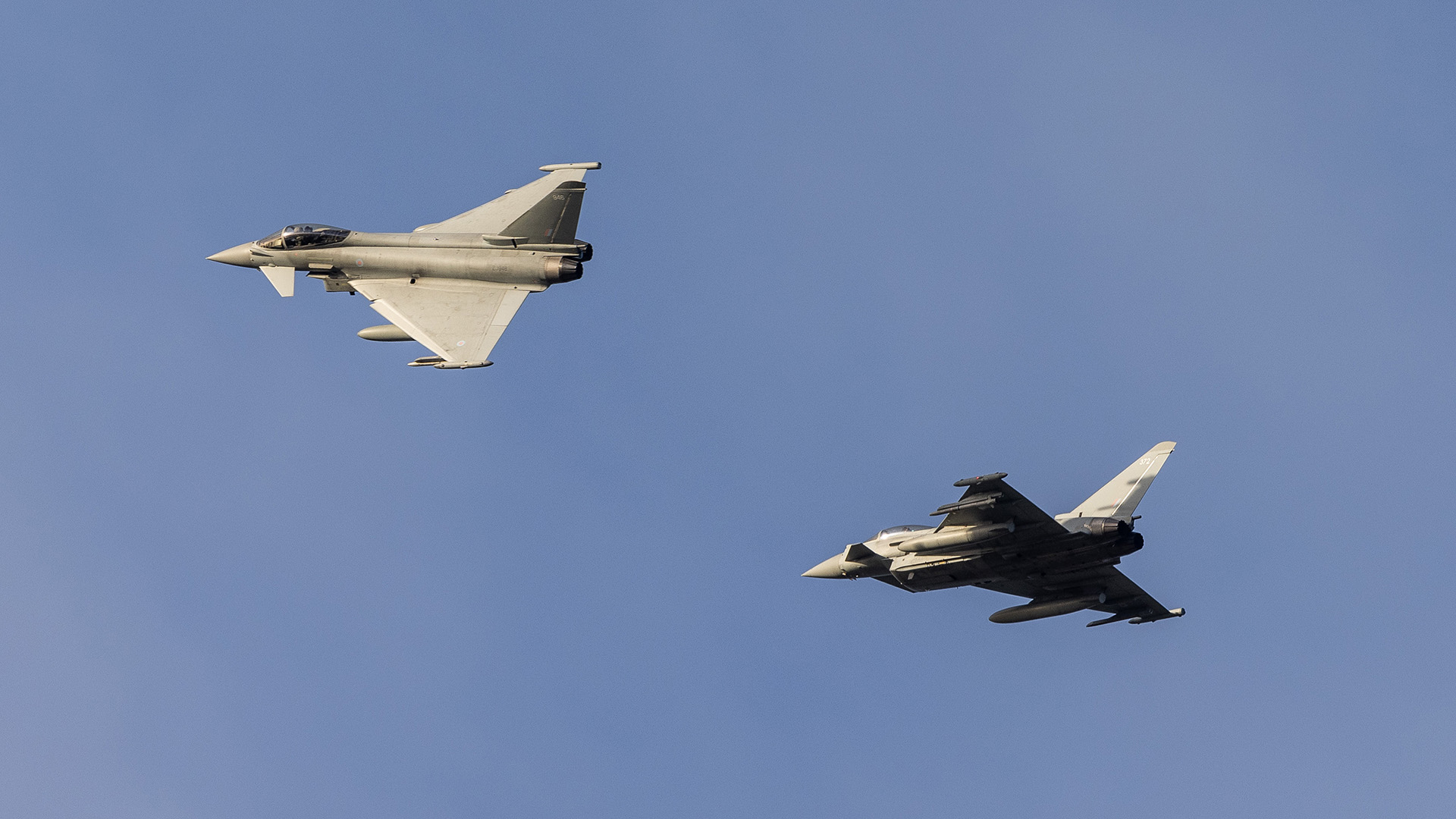 The jets were forced into the air to catch the aircraft as it came close to Scotland's east coast (Picture: RAF Lossiemouth X)