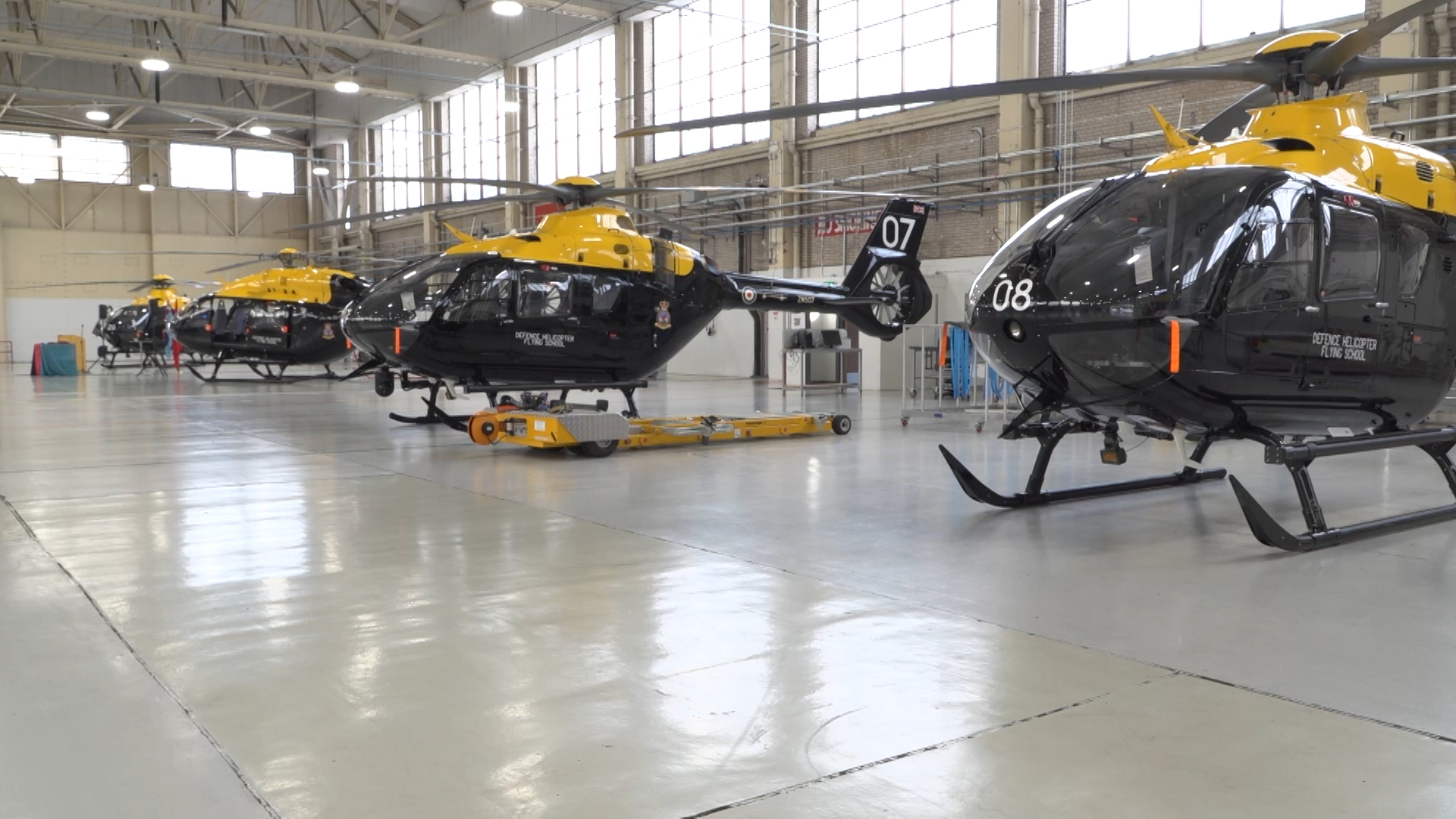 RAF Shawbury's fleet of Juno helicopters.