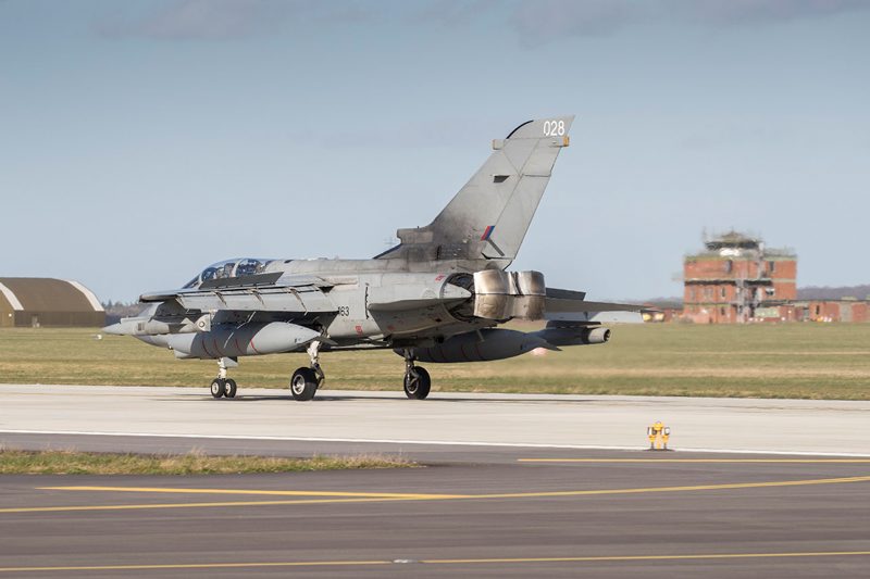 RAF Tornado on runway after final flight