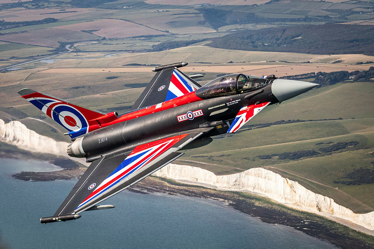 An RAF Typhoon during the Battle of Britain Anniversary in 2021