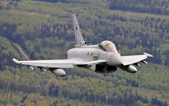RAF Typhoon jet on exercise in Lithuania